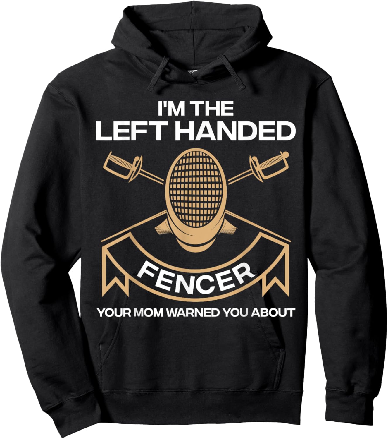 Best Fencing Gift Fencing Accessories & Stuff Kids to Adults Black Funny Fencing Design For Kids Men Women Left Handed Fencer Hoodie - Hoodie | Black