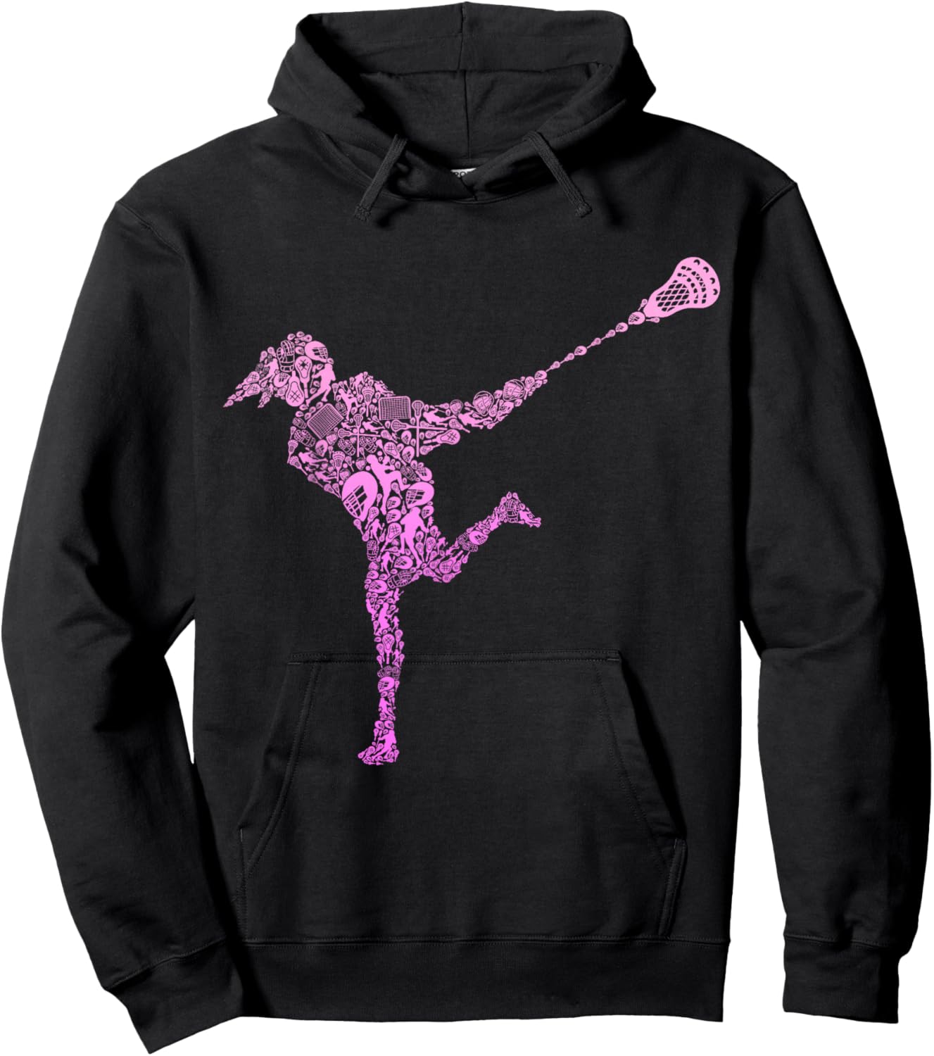 Lacrosse Player Youth Girls Women Kids Hoodie - Hoodie | Black