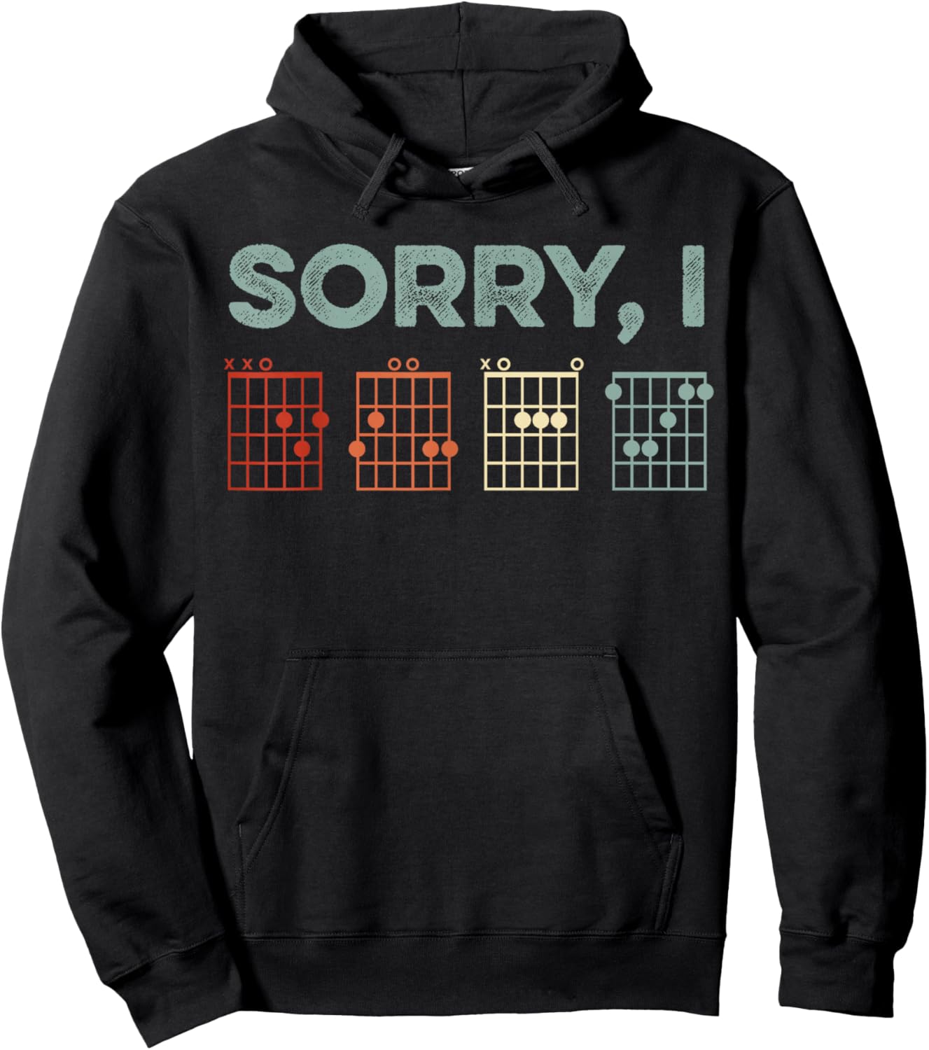 Sorry I-DGAF Hidden Message Guitar Chords Music Note Hoodie - Hoodie | Black
