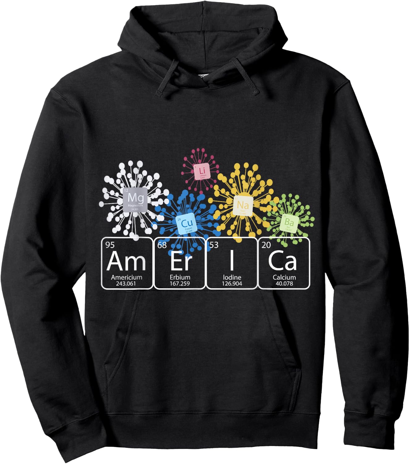 Fireworks Chemistry 4th of July , America Spelled with th Hoodie - Hoodie | Black