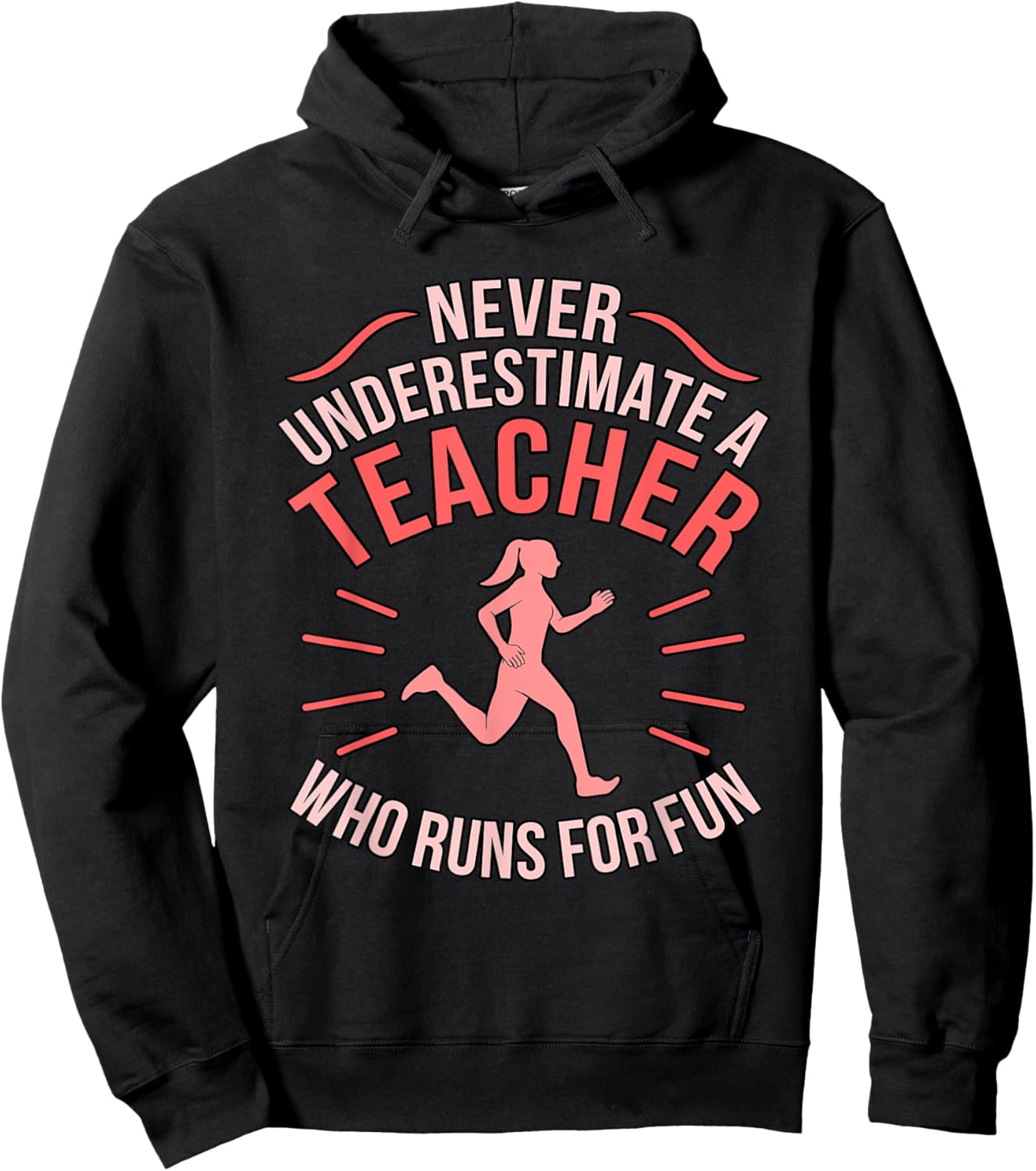 Teacher Who Runs Half Marathon Runner Running Lover Graphic Hoodie - Hoodie | Black