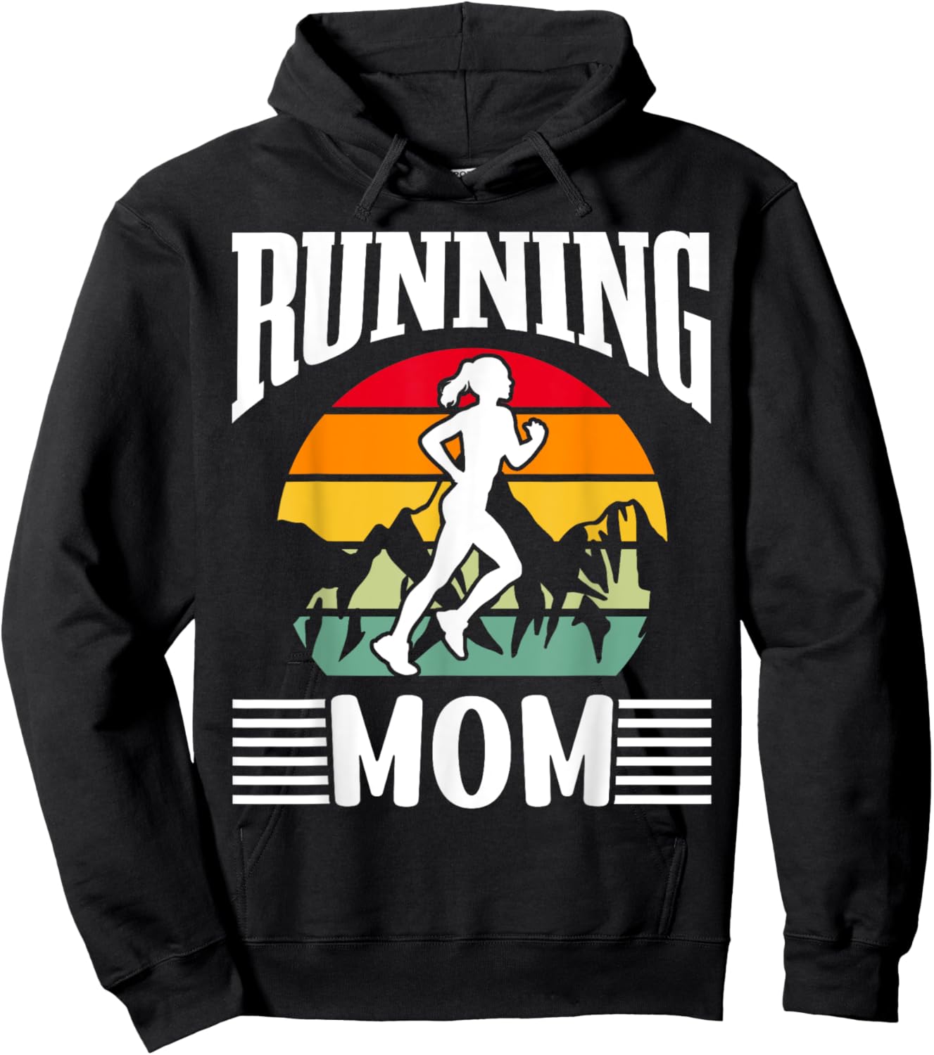 Running Mom Jogging Mother Runner Mommy Mama Mother's Day Hoodie - Hoodie | Black