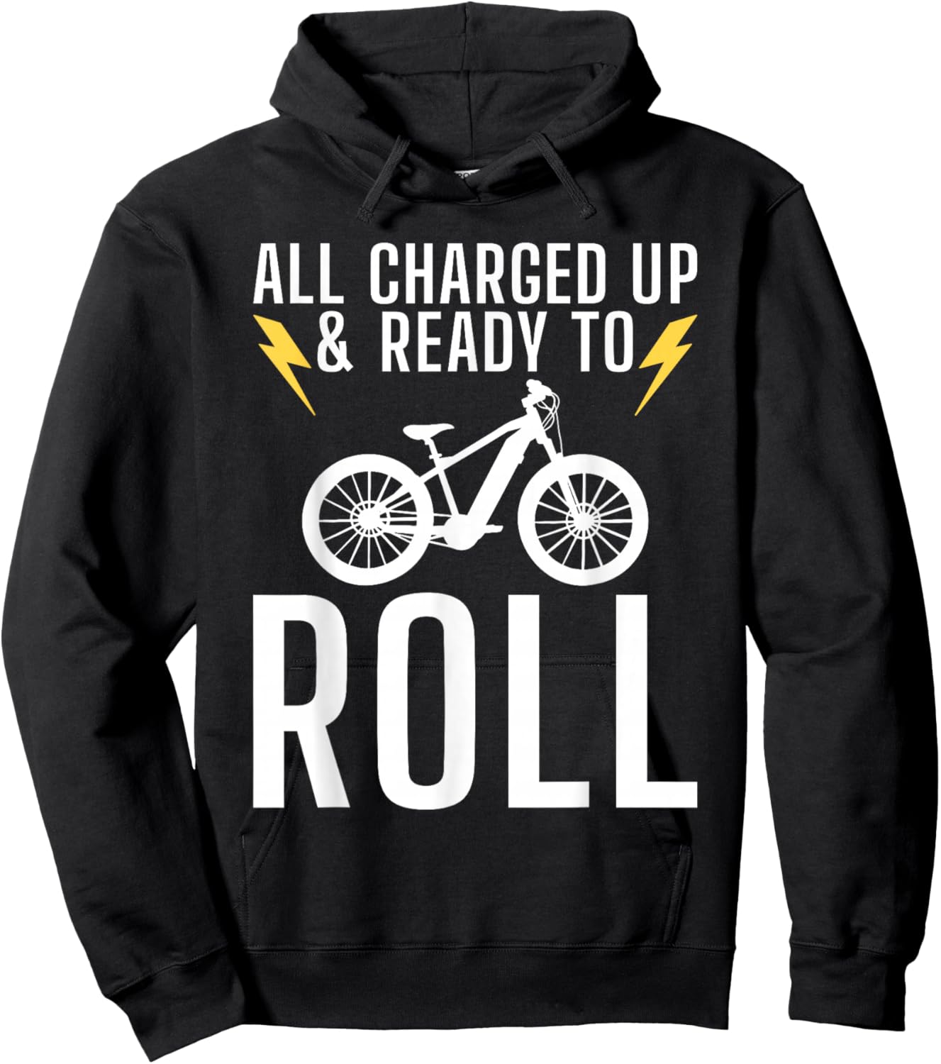 All charged up and ready to roll E Biking Electric Bicycle Hoodie - Hoodie | Black