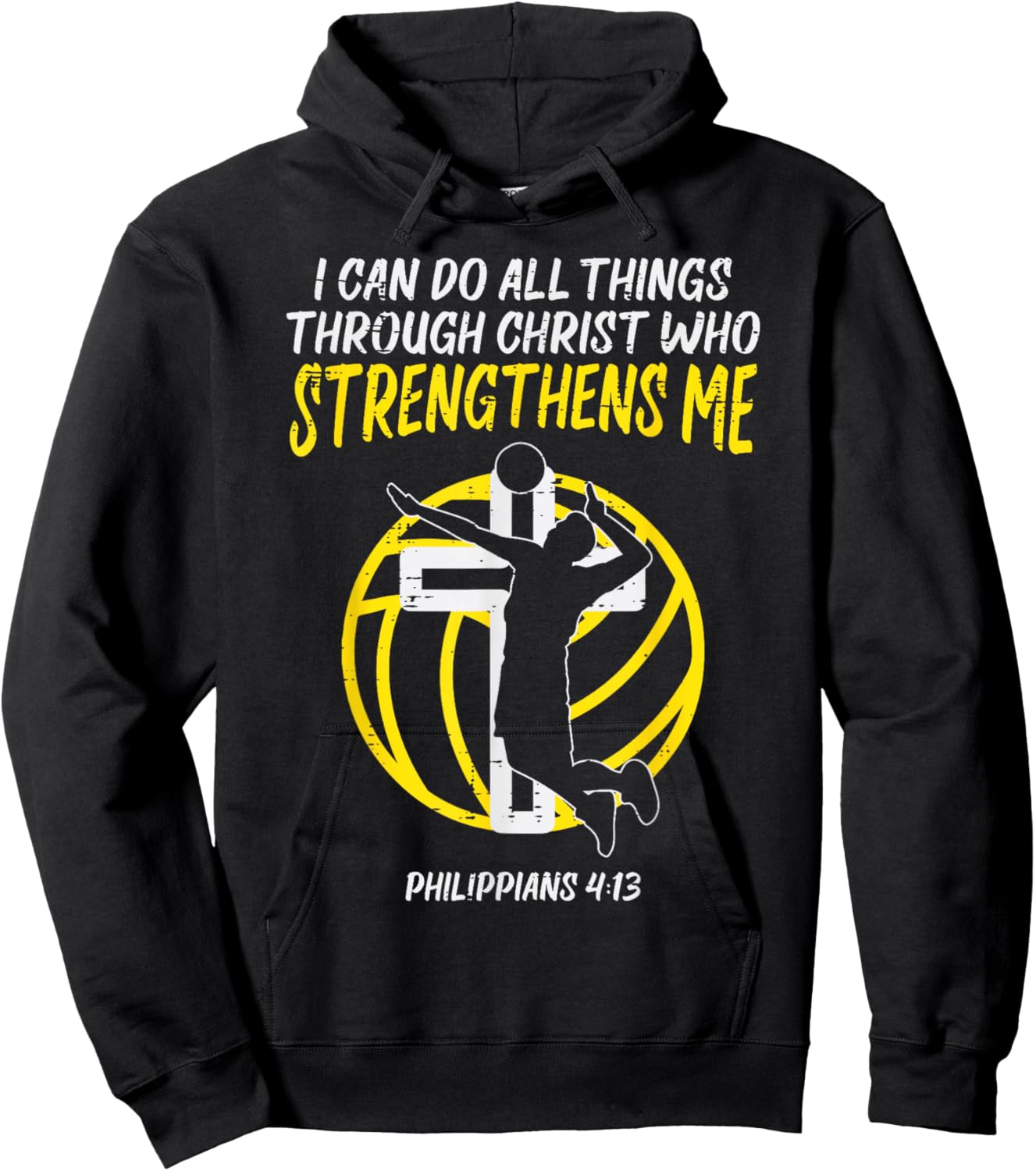 Can Do All Things Volleyball Religious Christian Men Women Hoodie - Hoodie | Black