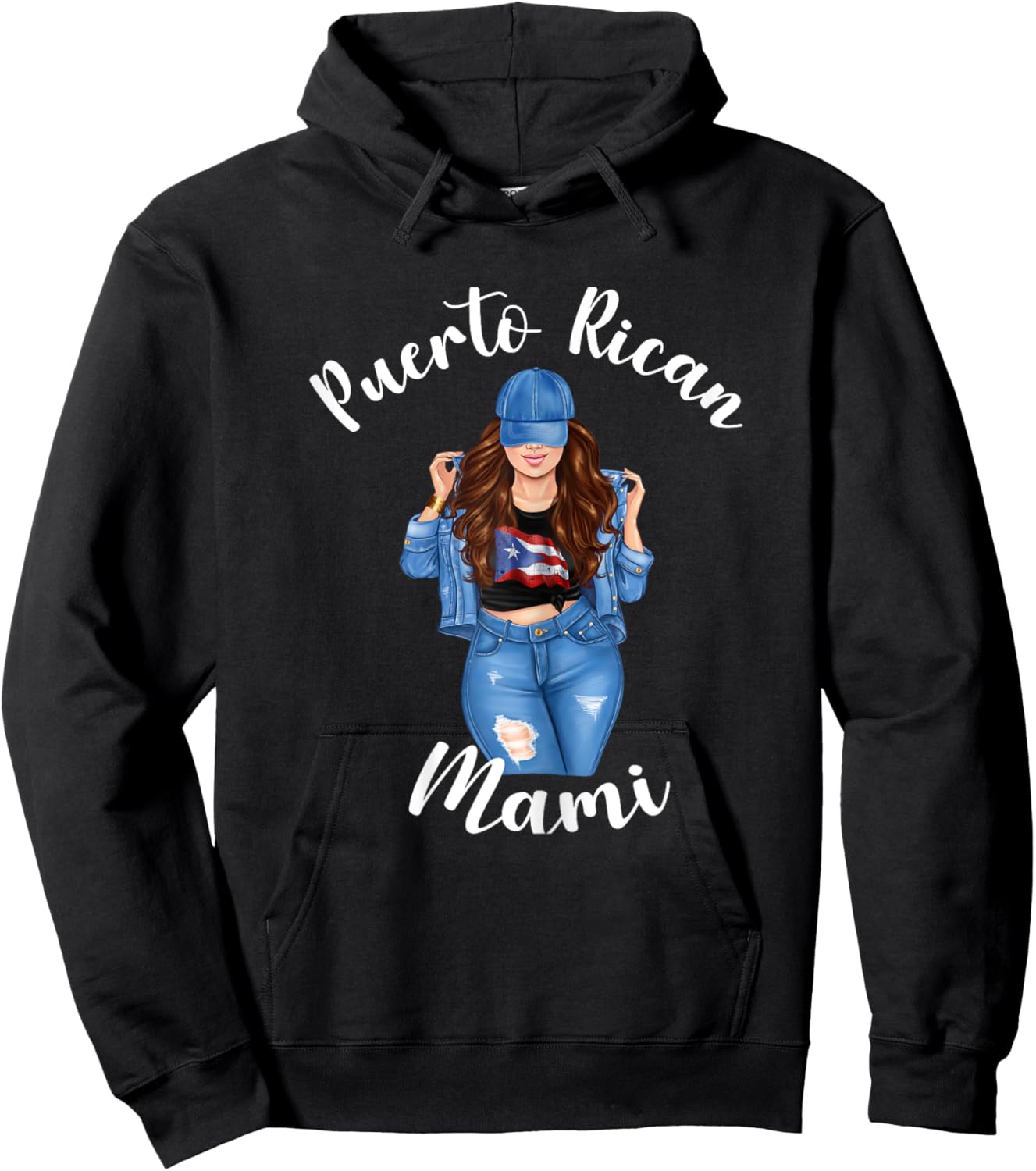 Puerto Rican Mami Funny Puerto Rico Woman Sassy Cute Cool Hoodie - Hoodie | Black