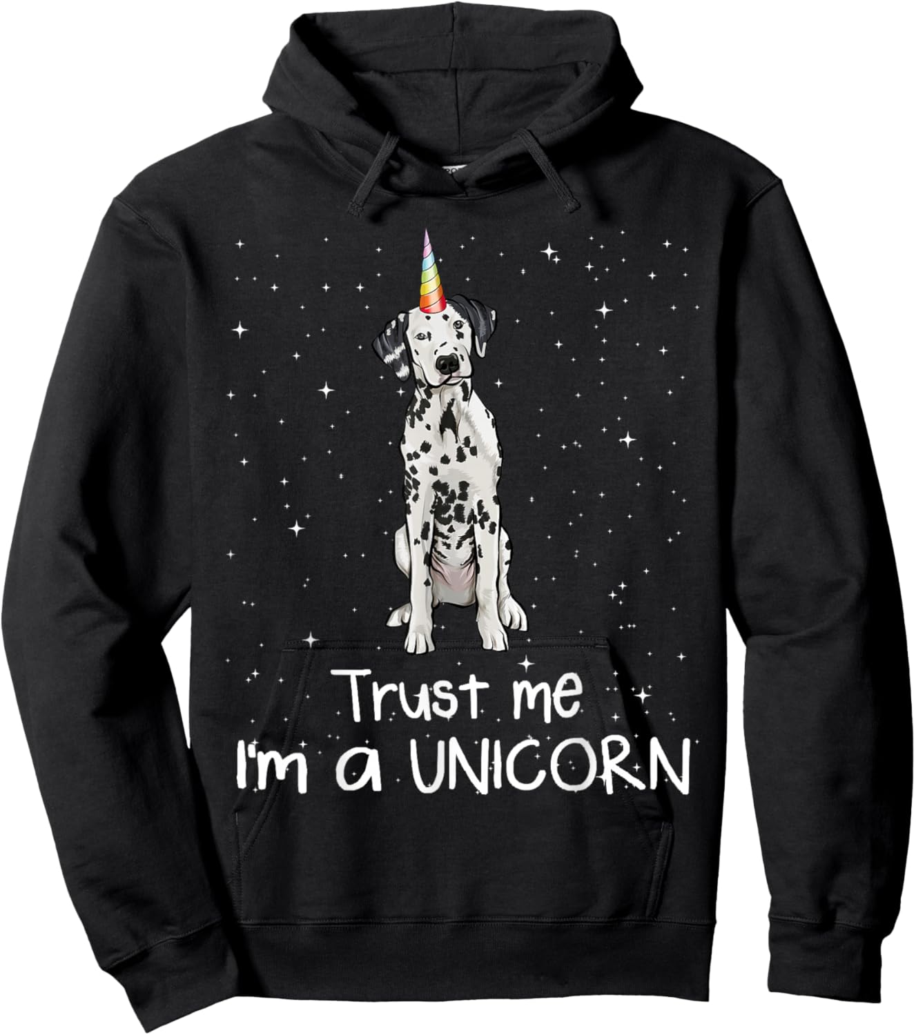 Funny Dalmatian Unicorn Hoodie - Hoodie | Black