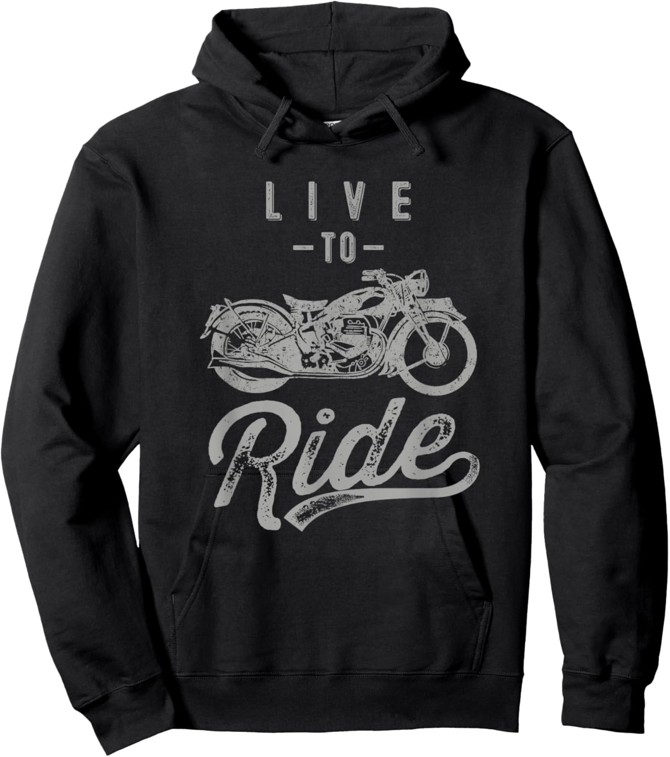 Live to Ride Vintage Motorcycle Biker I love my Motorcycle Hoodie - Hoodie | Black