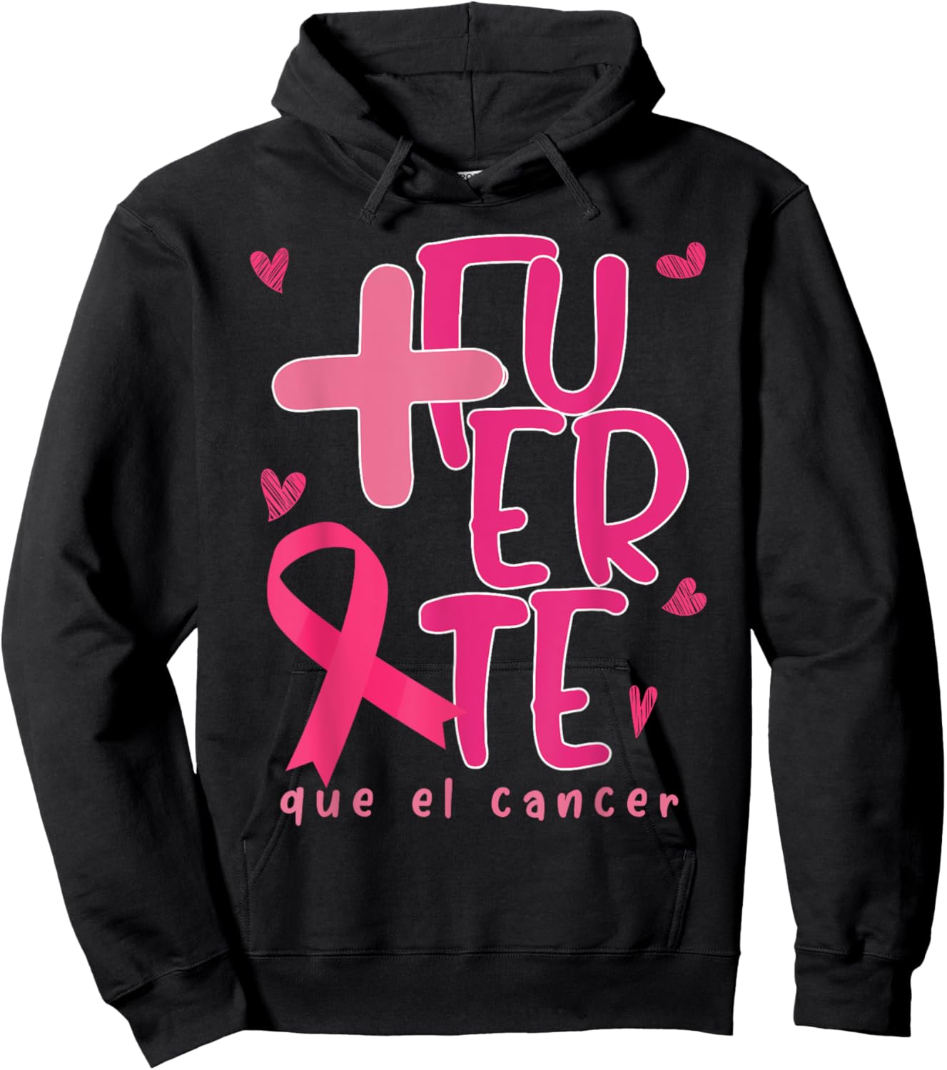 Cute Breast Cancer Support Espanol We Wear Pink Spanish Hoodie - Hoodie | Black