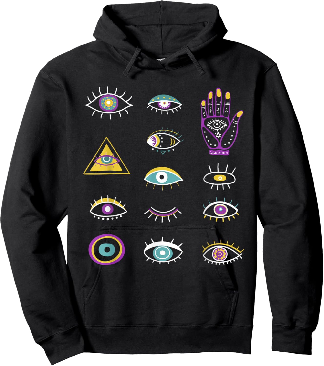 Evil Eye Curse Protection Seeing Eyes Evil Eye Nazar Mati Hoodie - Hoodie | Black