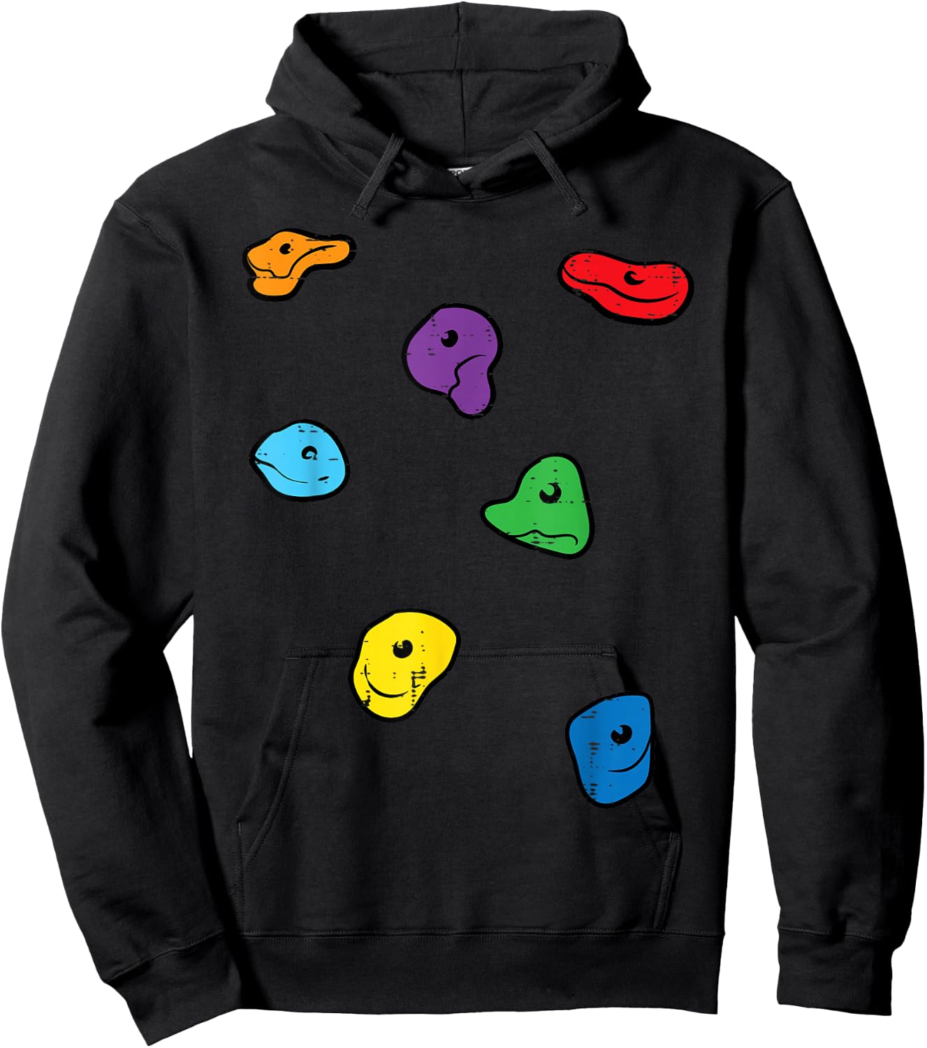 Climbing Holds Wall Rock Climber Bouldering Women Men Kids Hoodie - Hoodie | Black