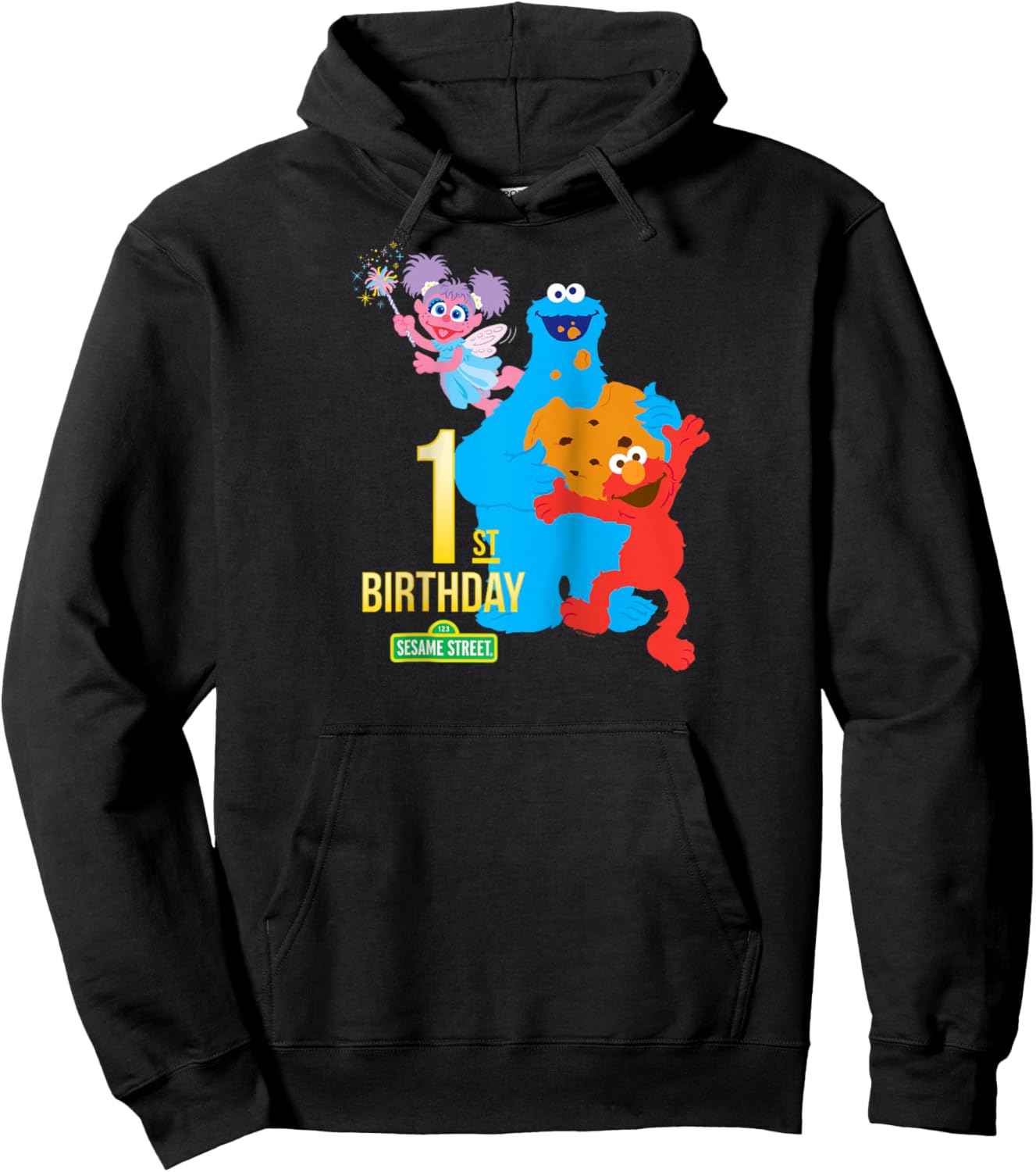Sesame Street 1st Birthday Raglan Baseball Hoodie - Hoodie | Black