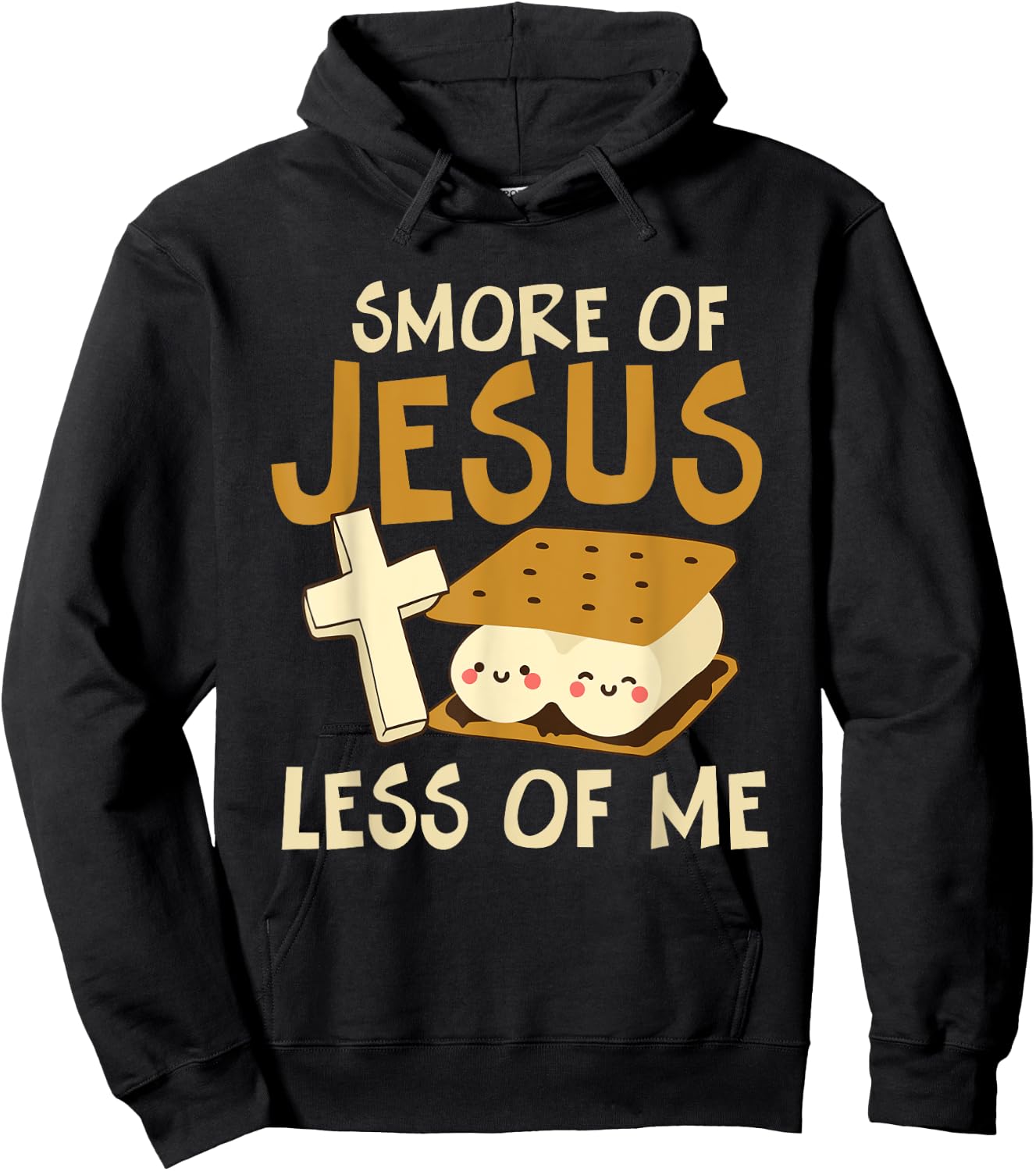 Smore of Jesus Less of Me Holy Cross Religious Camper Hoodie - Hoodie | Black