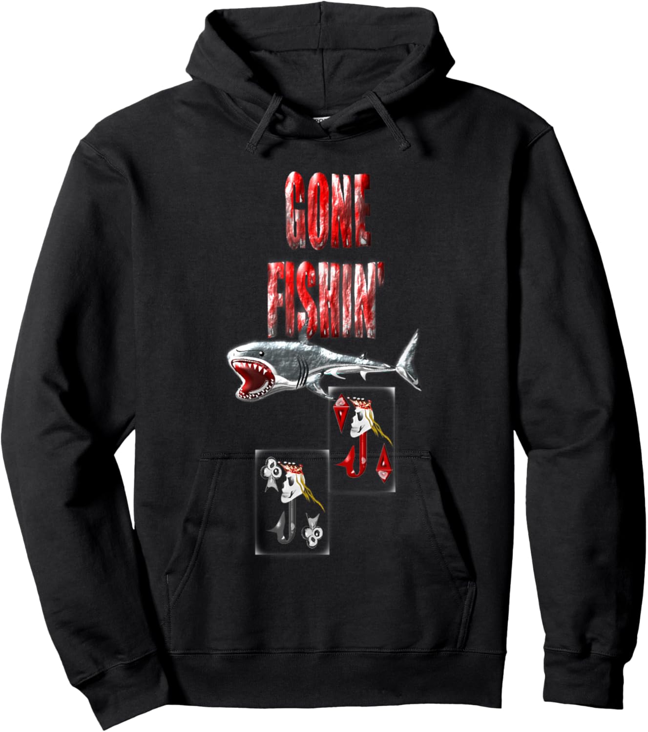 JJ 's fish hooks , gone fishin' Hoodie - Hoodie | Black