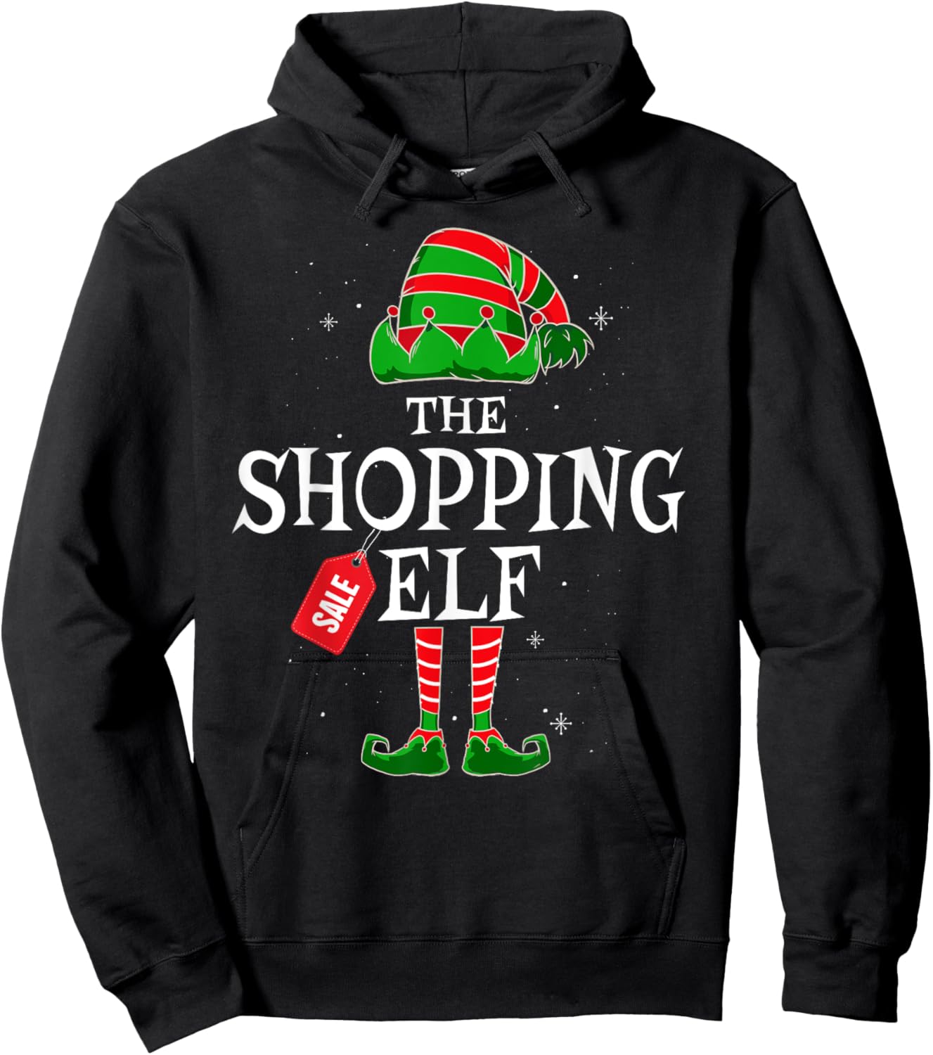Shopping Elf Group Matching Family Christmas Holiday Funny Hoodie - Hoodie | Black