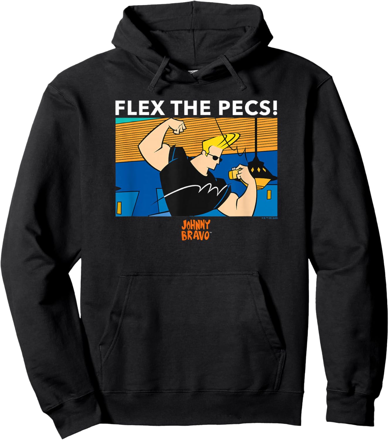 Johnny Bravo Flex The Pecs! Johnny Bravo Poster Hoodie - Hoodie | Black