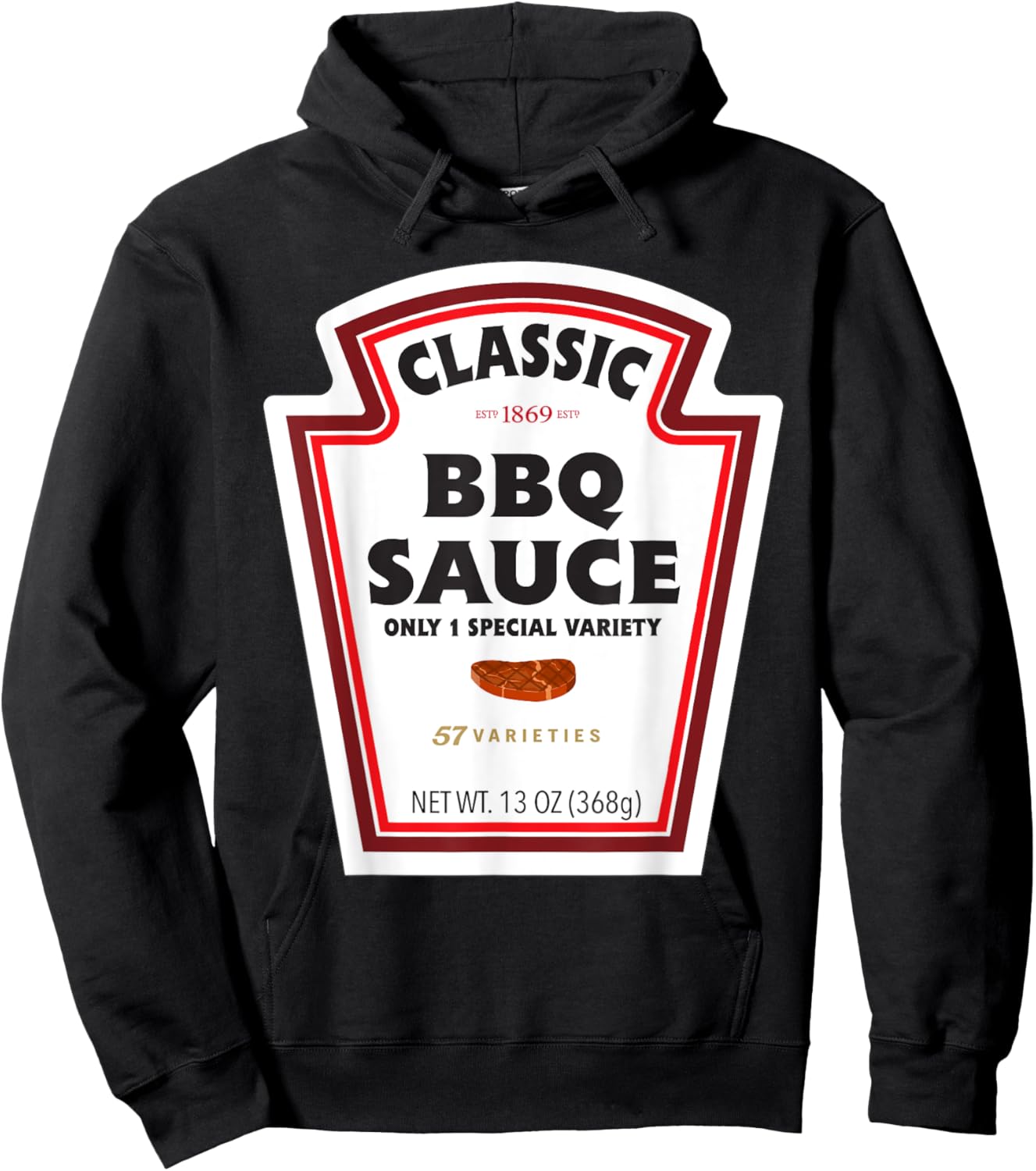 Classic BBQ Sauce Bottle Label Funny Halloween Costume Hoodie - Hoodie | Black