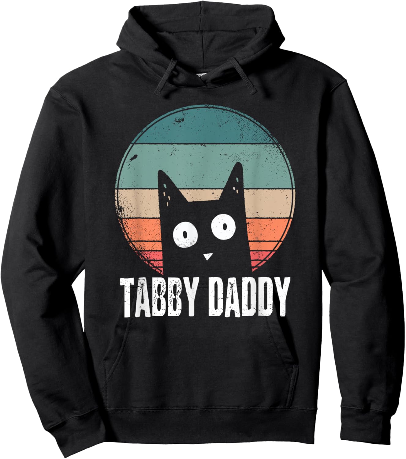Tabby Daddy Cat Daddy Orange Kitty Vintage Retro 2021 Hoodie - Hoodie | Black