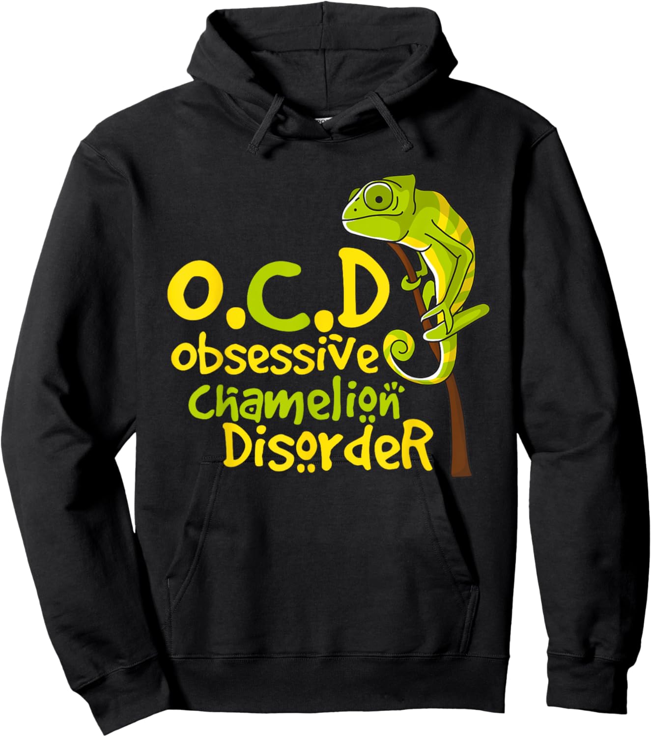 Cute Funny OCD Obsessive Chameleon Disorder Gift Hoodie - Hoodie | Black