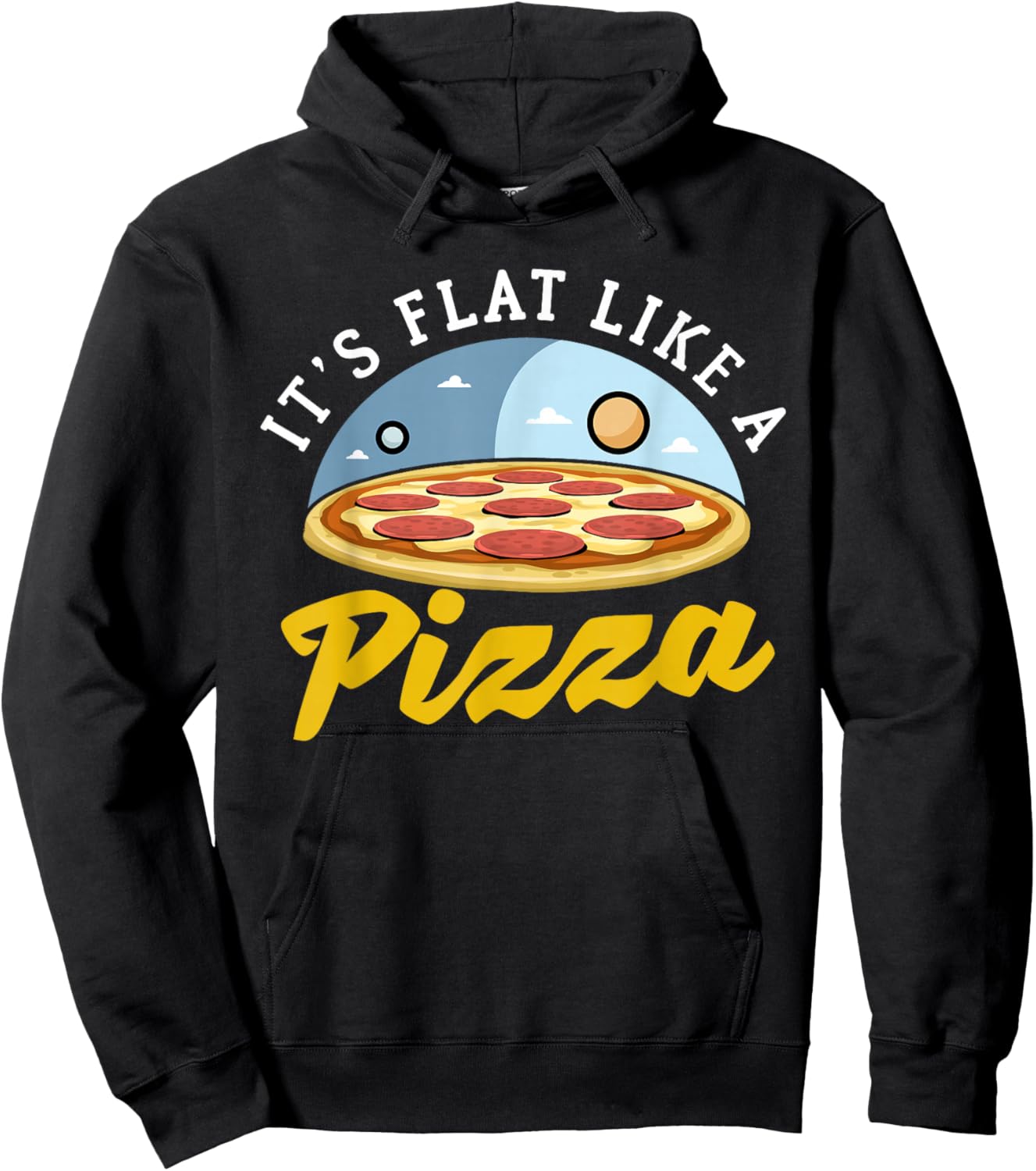 Flat Earth Pizza Design For Flat Earther Hoodie - Hoodie | Black