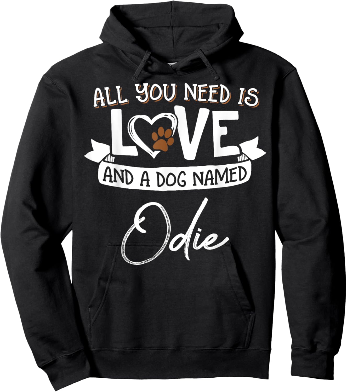 Cute Dog Named Odie Design and Men Hoodie - Hoodie | Black