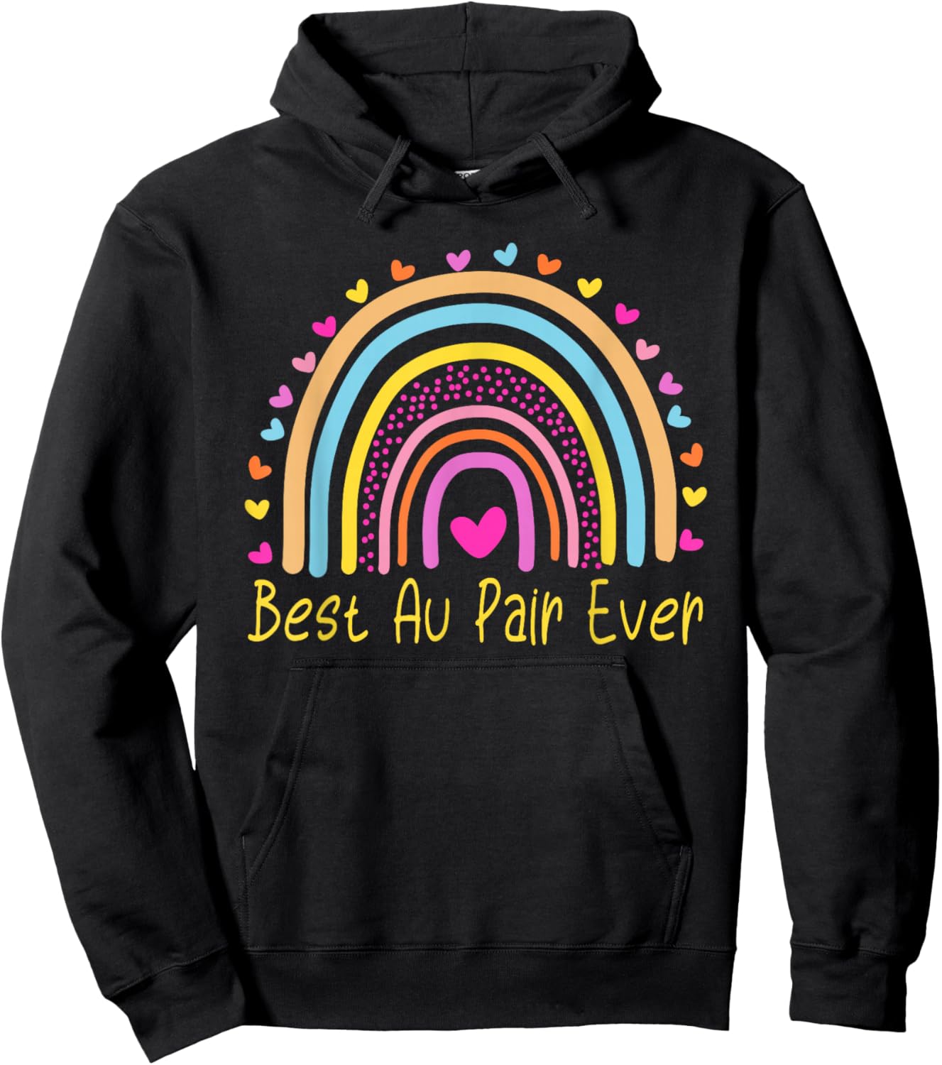 Best Au Pair Ever Nanny Rainbow Hoodie - Hoodie | Black
