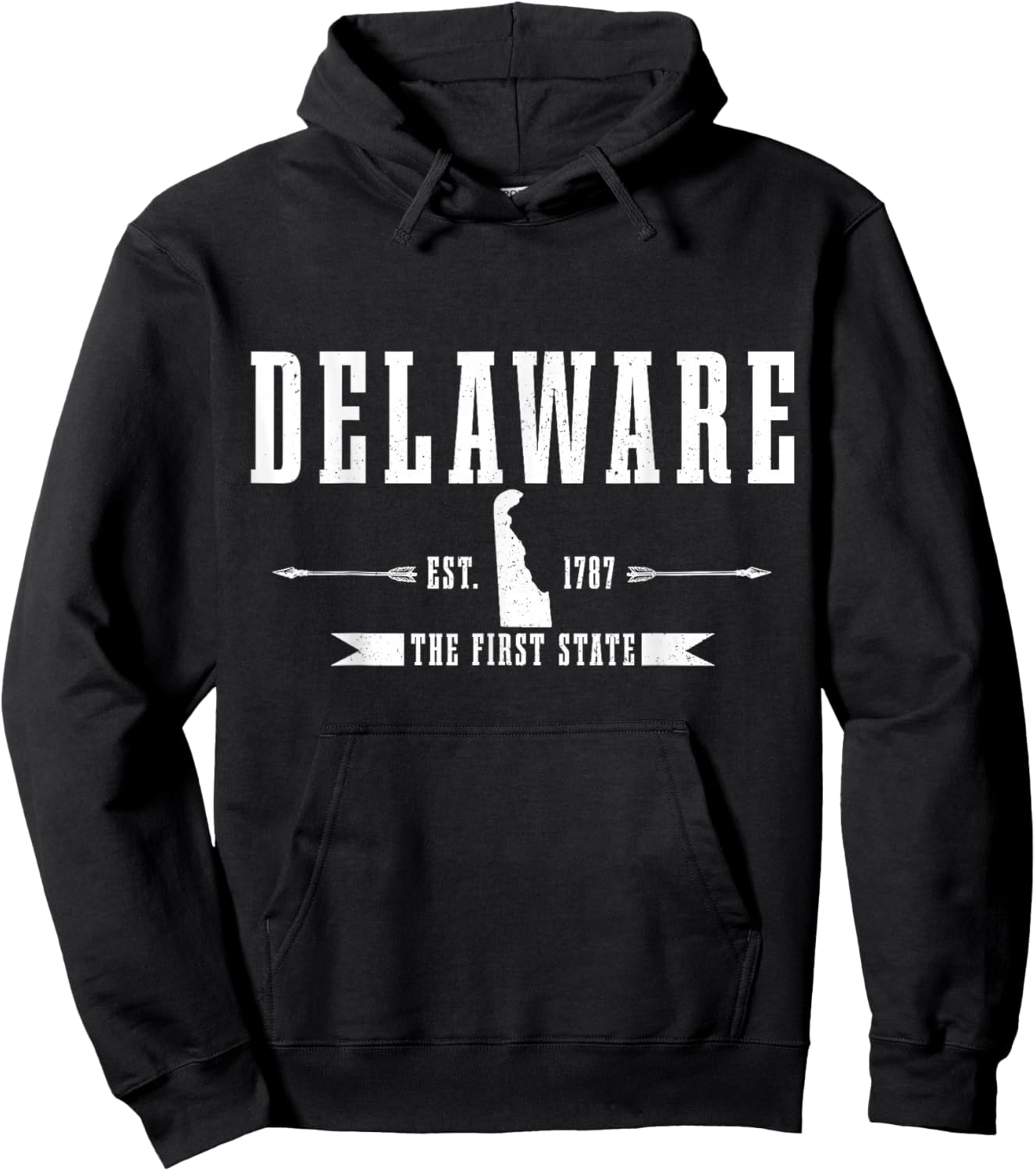 Delaware Est. 1787 Vintage USA America Souvenir Hoodie - Hoodie | Black