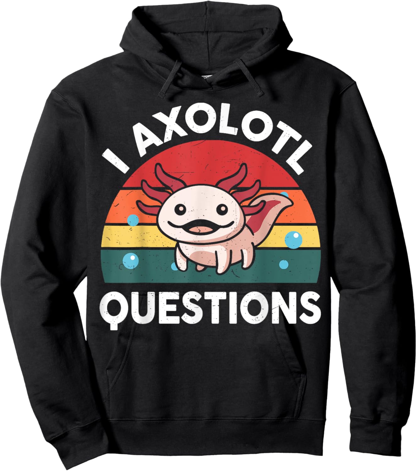 Axolotl-Shirt I Axolotl Questions Shirt Kids Cute Funny Hoodie - Hoodie | Black