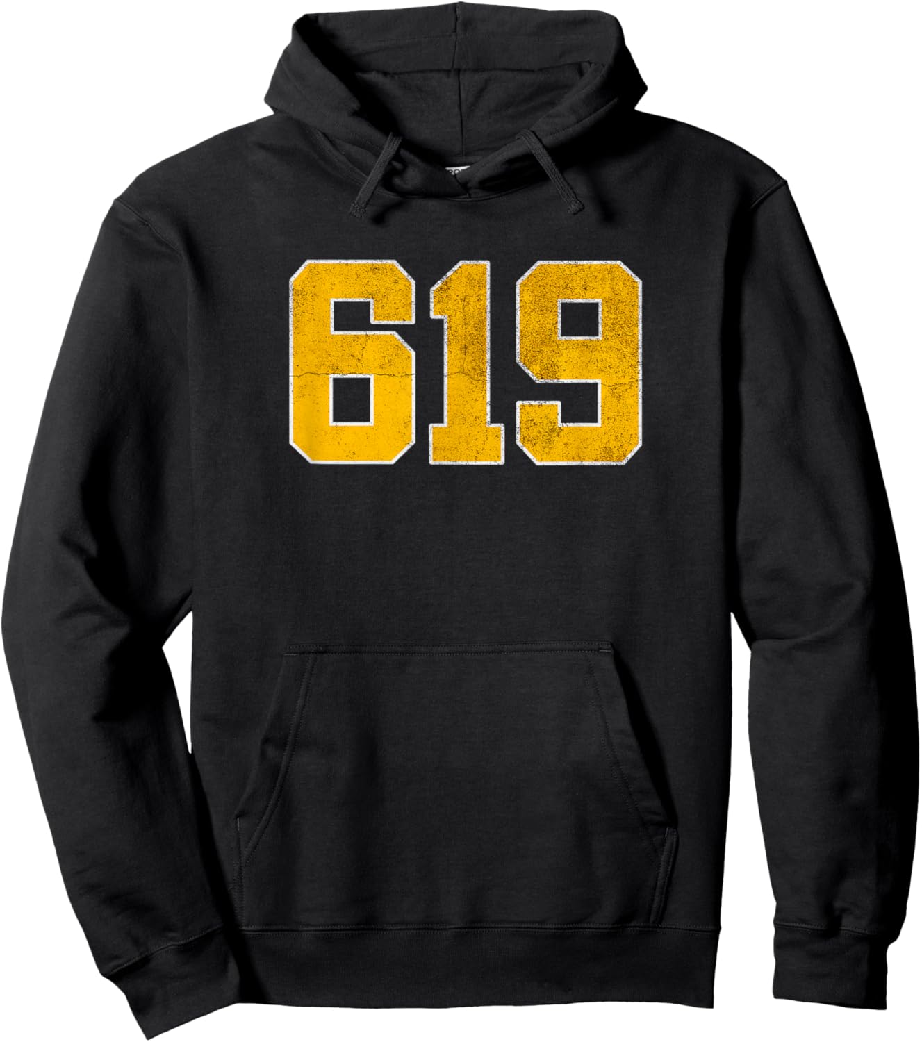 San Diego 619 Vintage Look Original Design Hoodie - Hoodie | Black