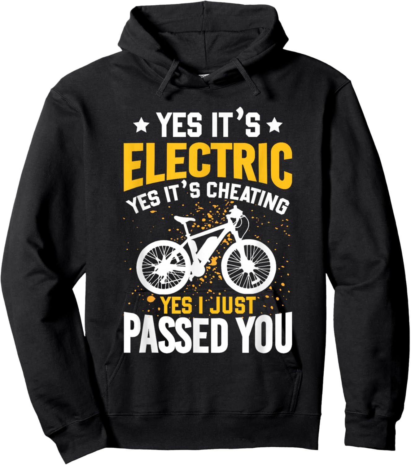 Yes It's Electric E-Bike Electric Bicycle Cyclist Outfit Men Hoodie - Hoodie | Black