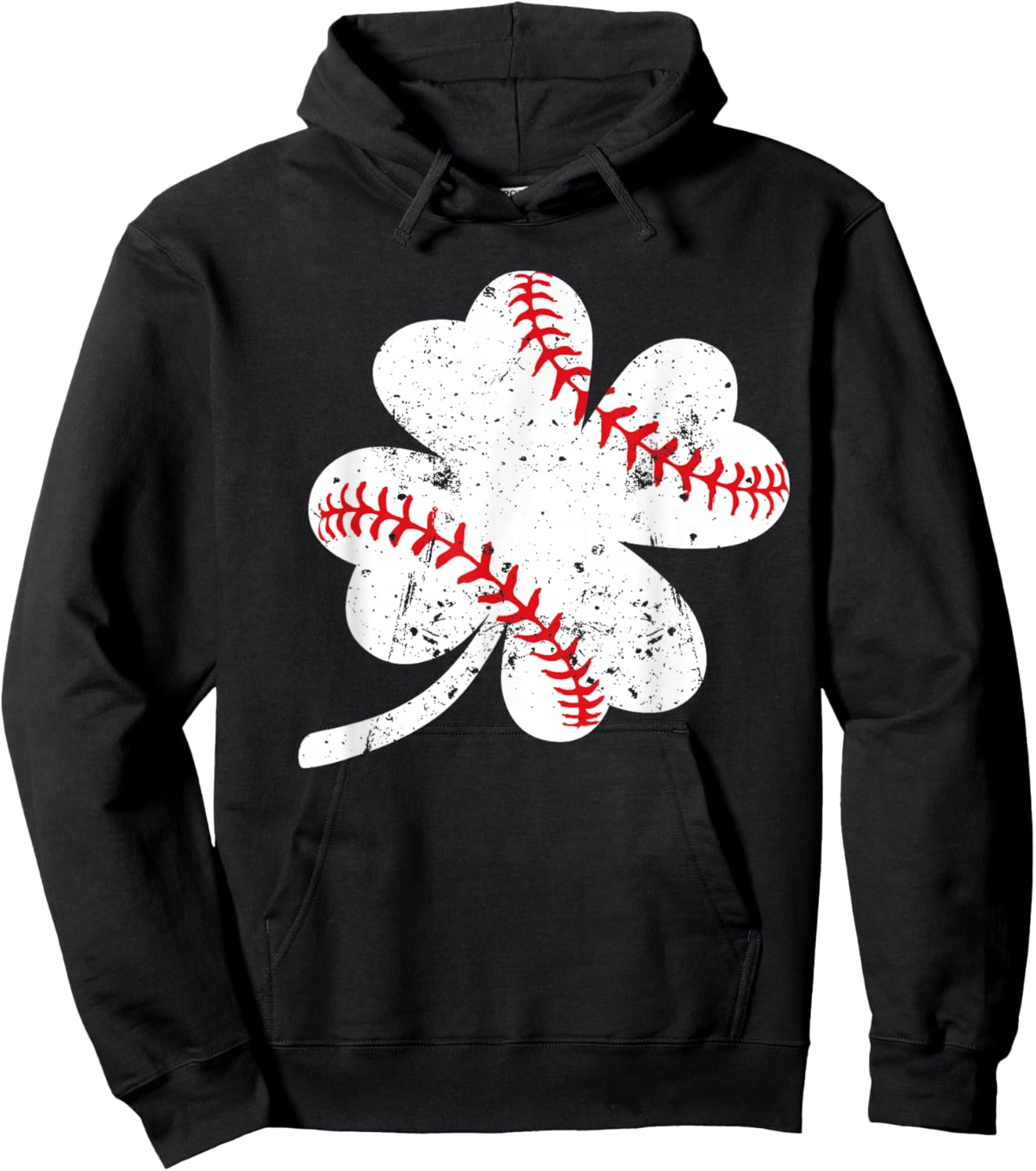 Baseball Shamrock Hoodie - Hoodie | Black
