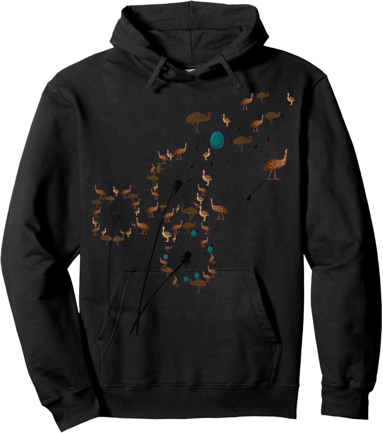 Dandelion emu Flower, Floral emu Tree Lover Hoodie - Hoodie | Black
