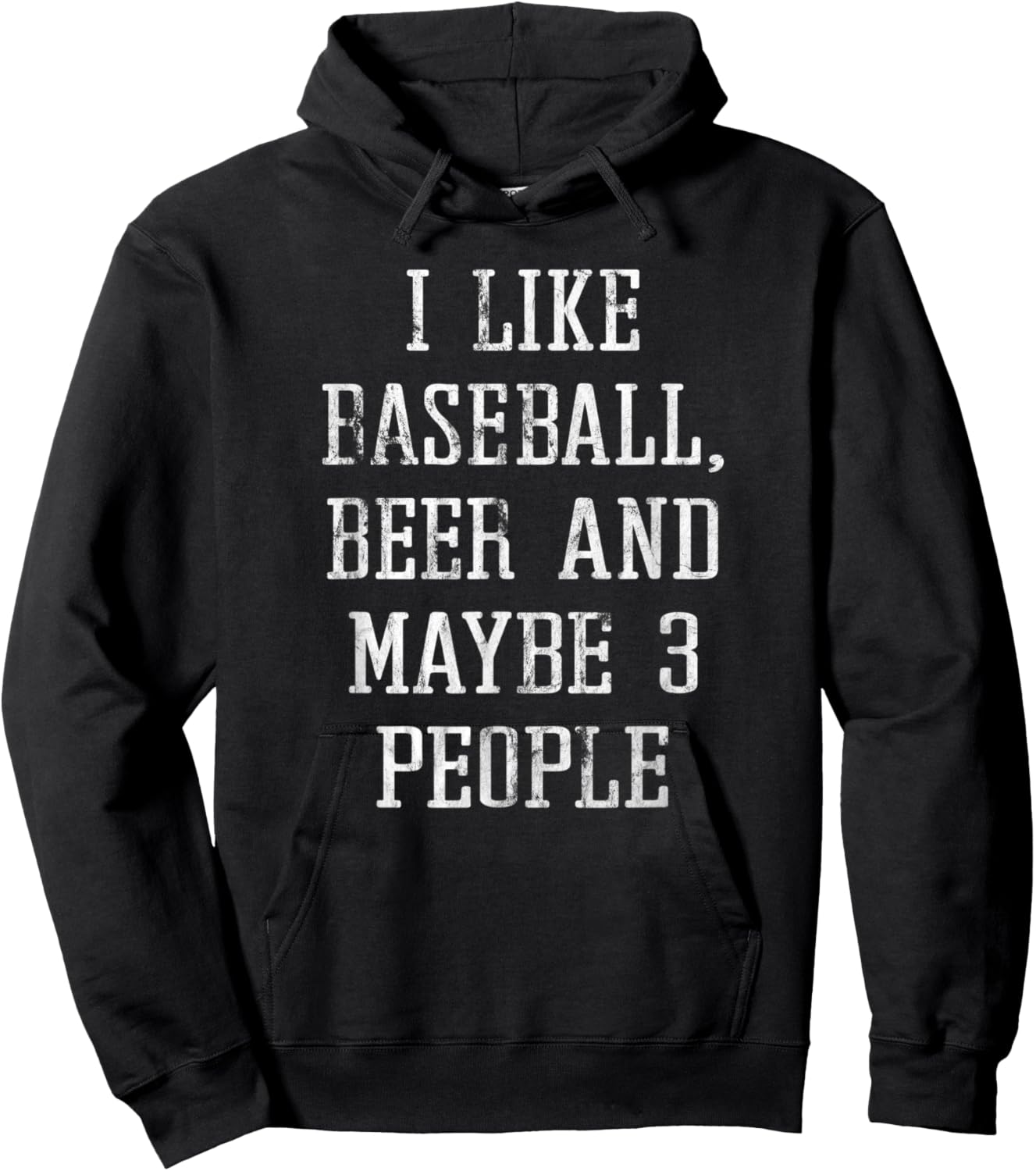 Vintage Funny I Like Baseball Beer And Maybe 3 People Humor Hoodie - Hoodie | Black