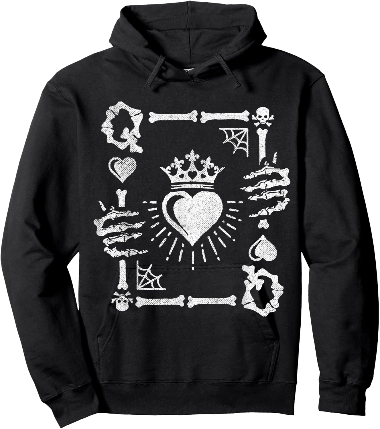 Queen of Hearts Card Costume - Halloween Queen of Hearts Hoodie - Hoodie | Black