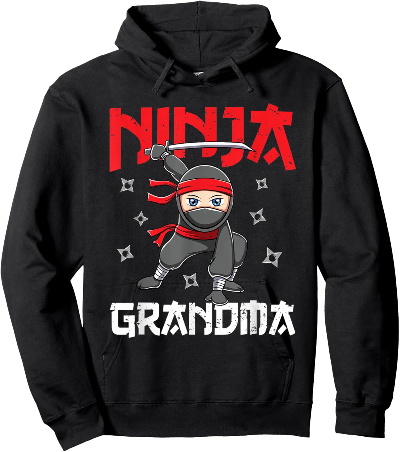 Ninja Grandma Family Matching Ninja Birthday Party Hoodie - Hoodie | Black