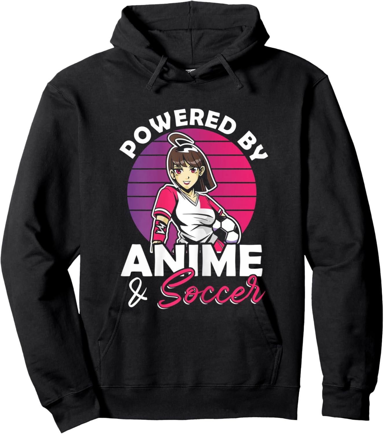 Powered by Anime & Soccer Anime Girl Hoodie - Hoodie | Black