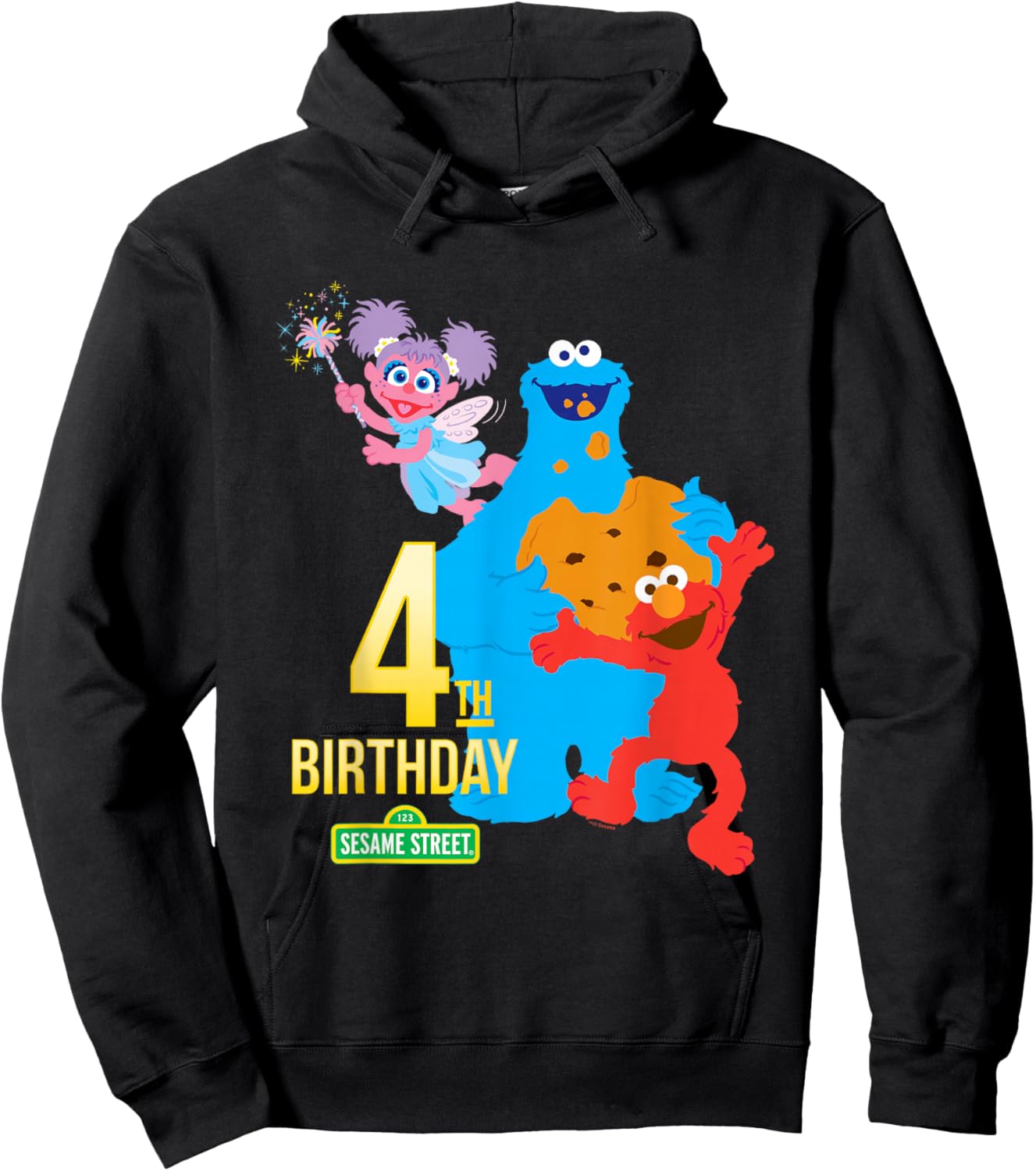Sesame Street 4th Birthday Hoodie - Hoodie | Black