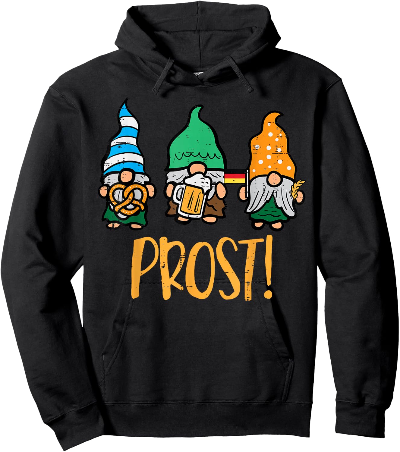 Oktoberfest Gnomes Prost German Bavarian Festival Men Women Hoodie - Hoodie | Black