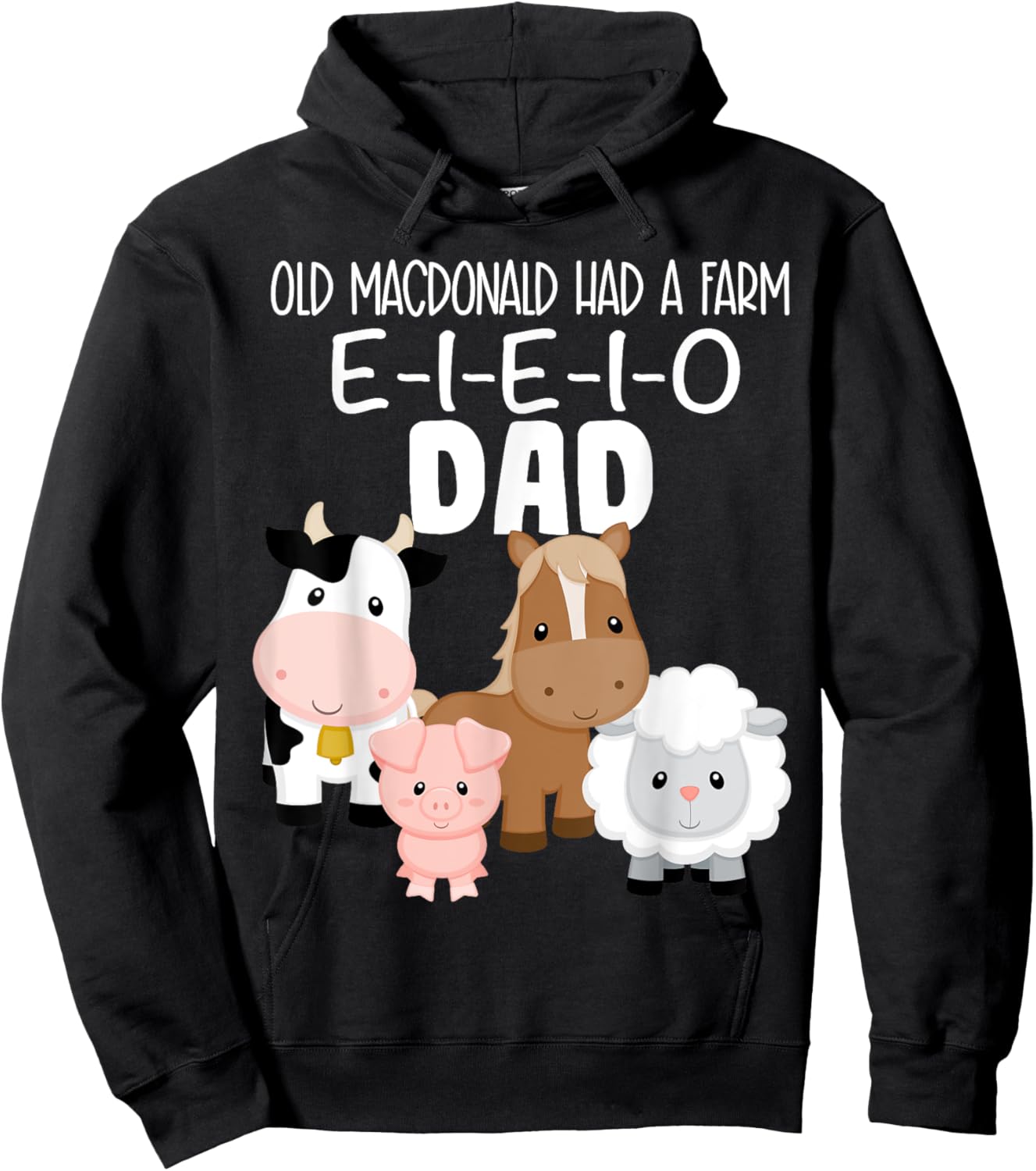 Dad Birthday Old MacDonald Farm Theme Birthday Farm Animals Hoodie - Hoodie | Black
