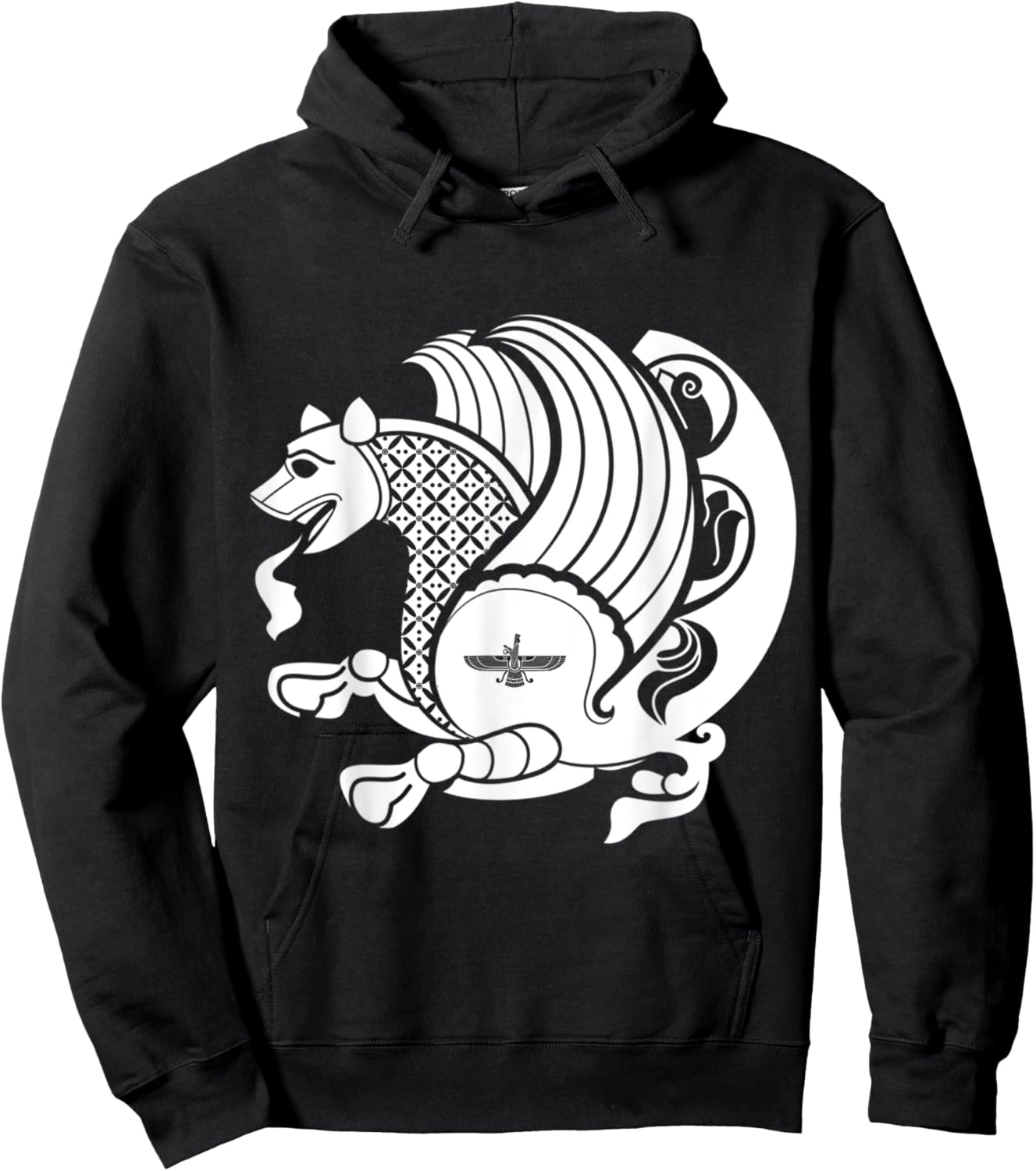 Persian Healing Simurgh Farvahar of Achaemenids & Sassanids Hoodie - Hoodie | Black
