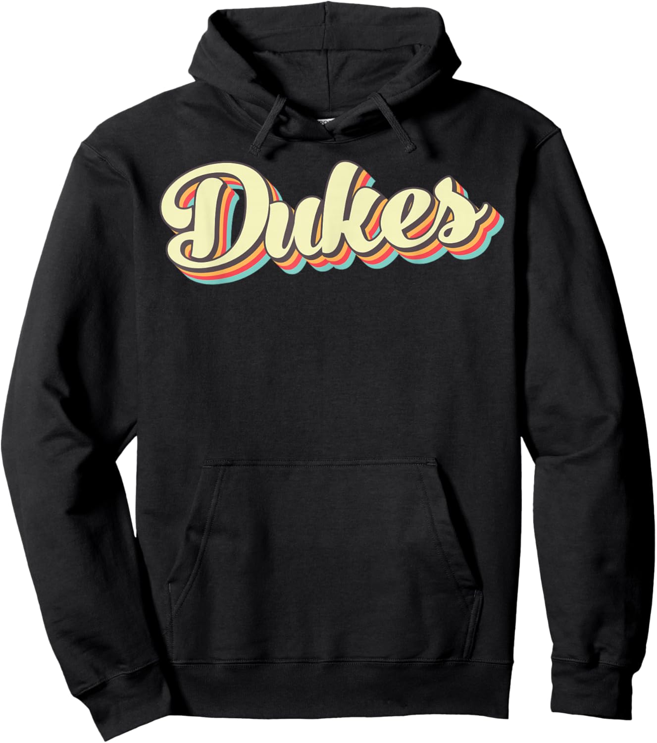 Dukes Retro Art Baseball Font Vintage Hoodie - Hoodie | Black