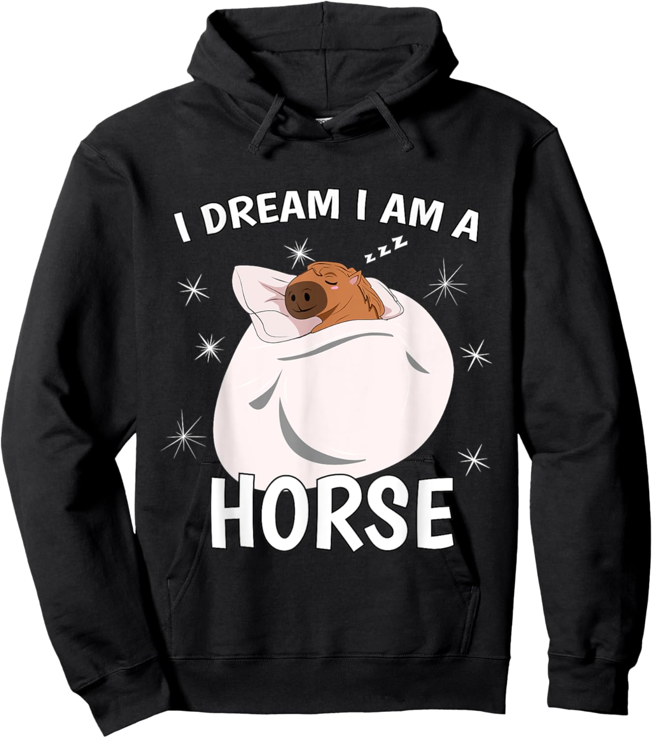 Sleeping Shirt PJ Pajama Top I Dream I Am A Horse Hoodie - Hoodie | Black