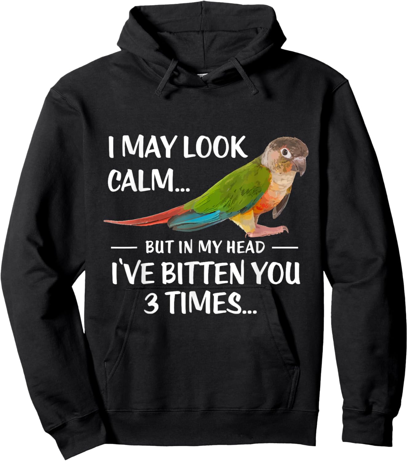 Green Cheek Conure Shirt I May Look Calm Conure Hoodie - Hoodie | Black