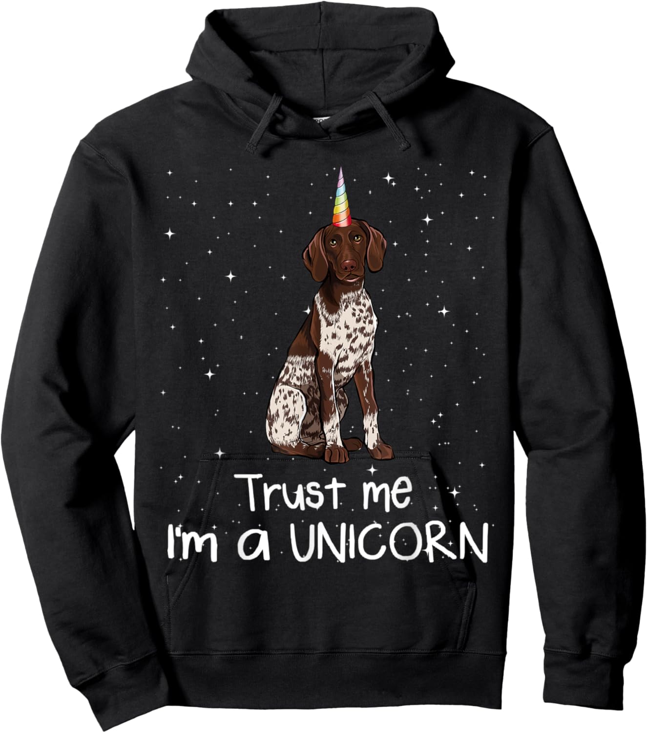 Believe Me I'm A Dog Unicorn Short-Haired German Braco Hoodie - Hoodie | Black