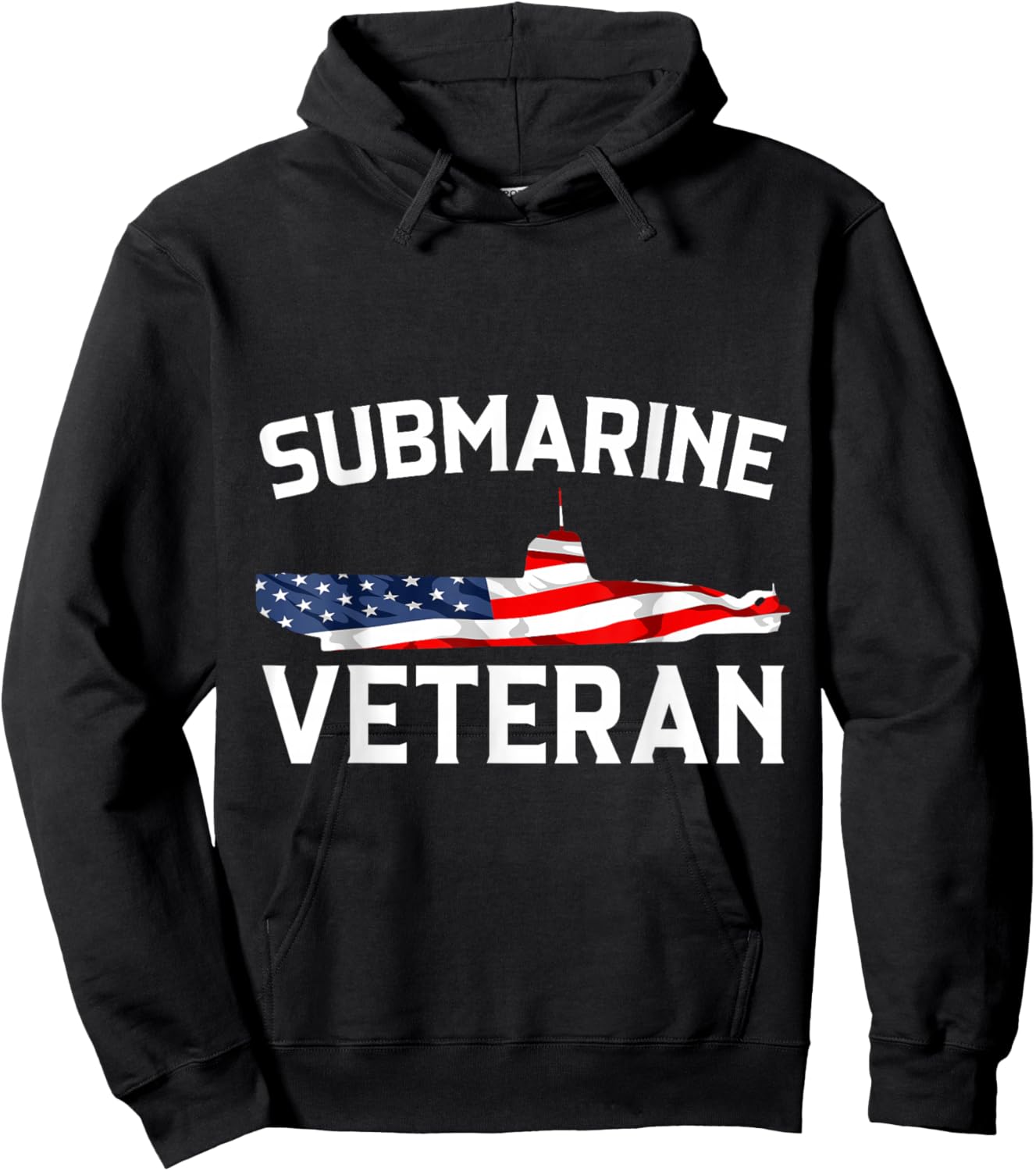 Submarine Veteran USA Flag Nautical Submariner Underwater Hoodie - Hoodie | Black