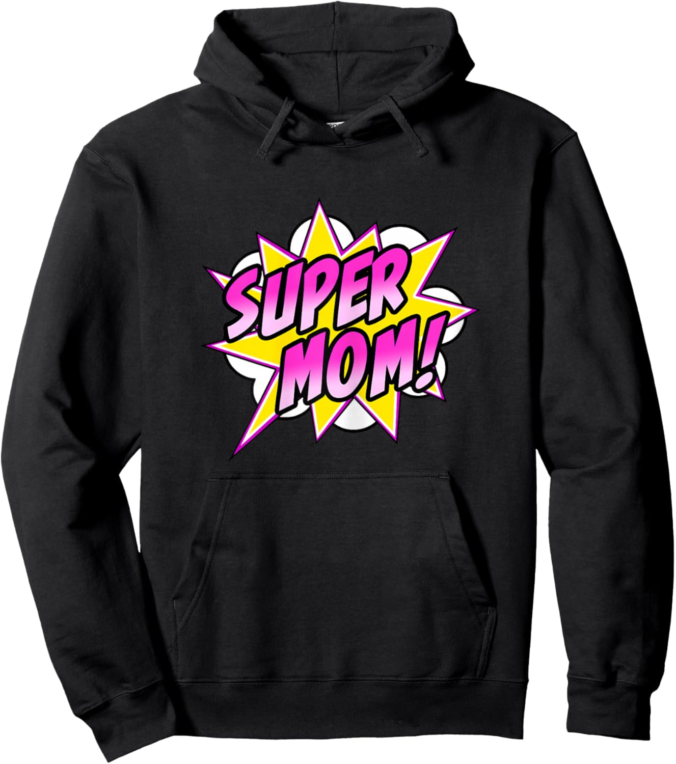 Super Mom Comic Book Superhero Mother's Day Hoodie - Hoodie | Black