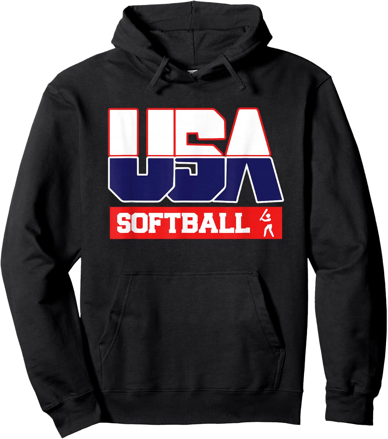 USA Team Softball - Men & Women American Sports Hoodie - Hoodie | Black