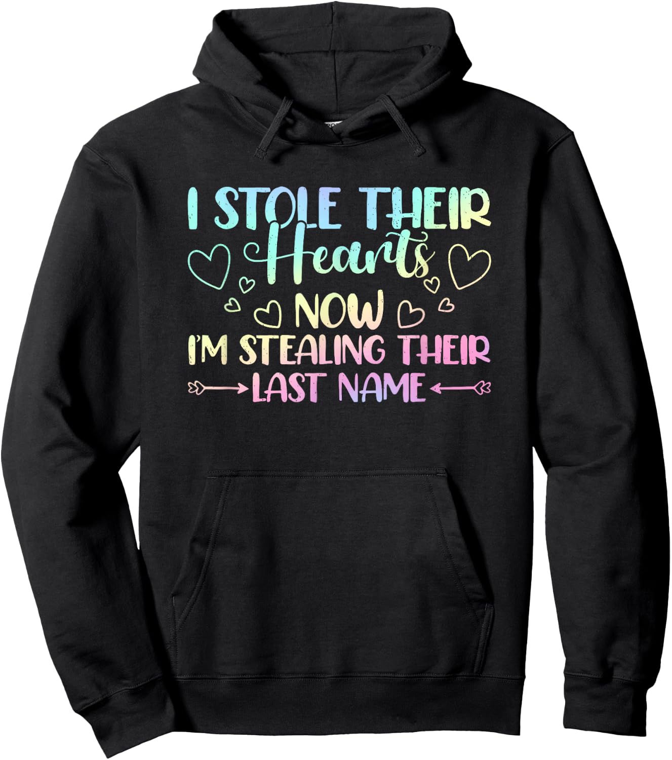 I Stole Their Hearts Now Stealing Their Last Name Adoption Hoodie - Hoodie | Black
