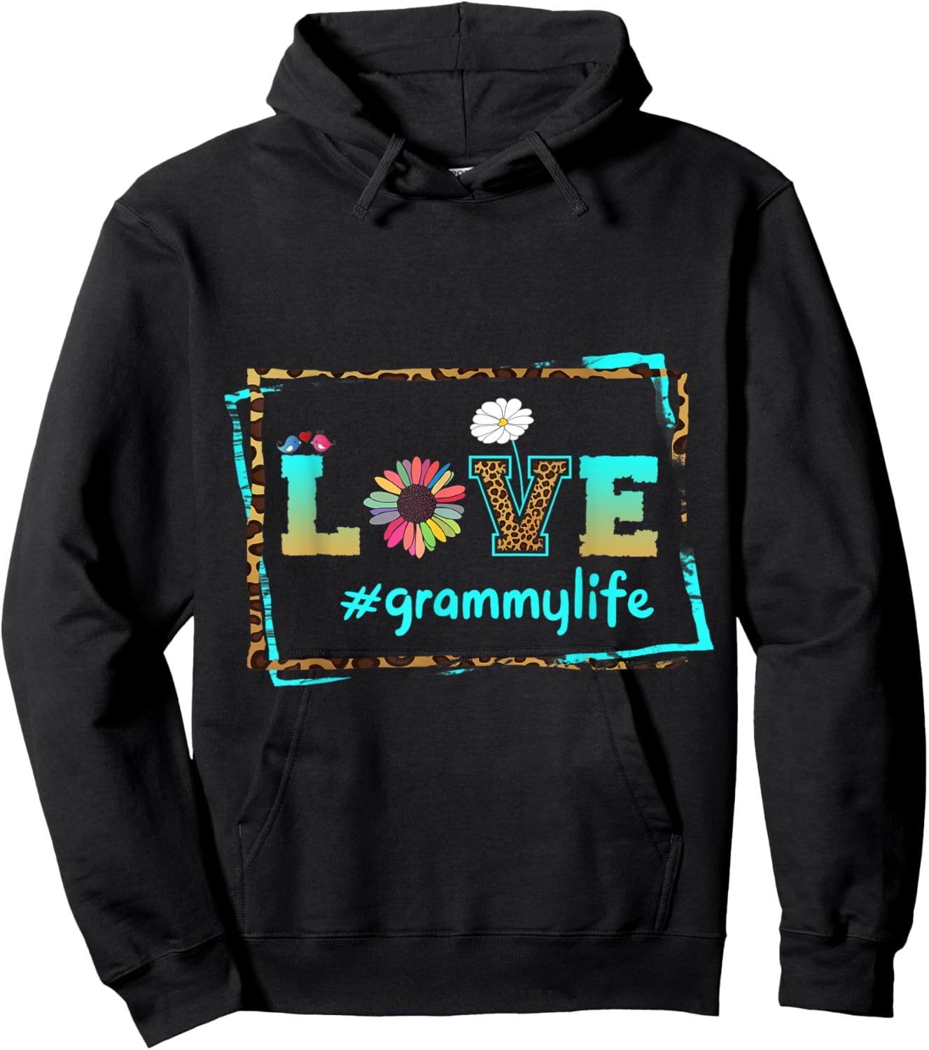 Women Love Grammy Life Retired Grandma Mothers Day Christmas Hoodie - Hoodie | Black