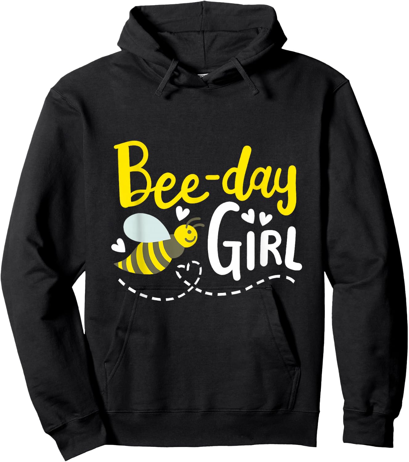 Bee-Day Girl Cute Bee Birthday Party Matching Family Kids Hoodie - Hoodie | Black