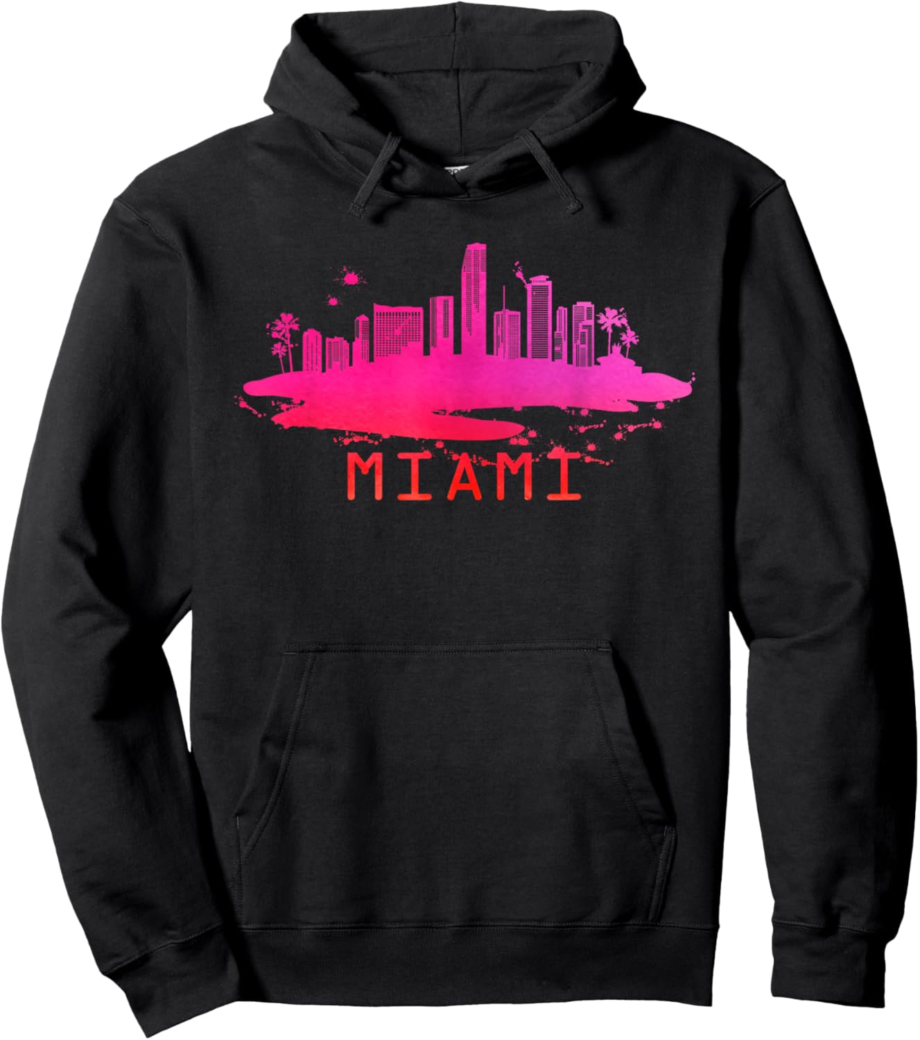 Modern Miami Cityscape Souvenir - Miami Skyline Hoodie - Hoodie | Black